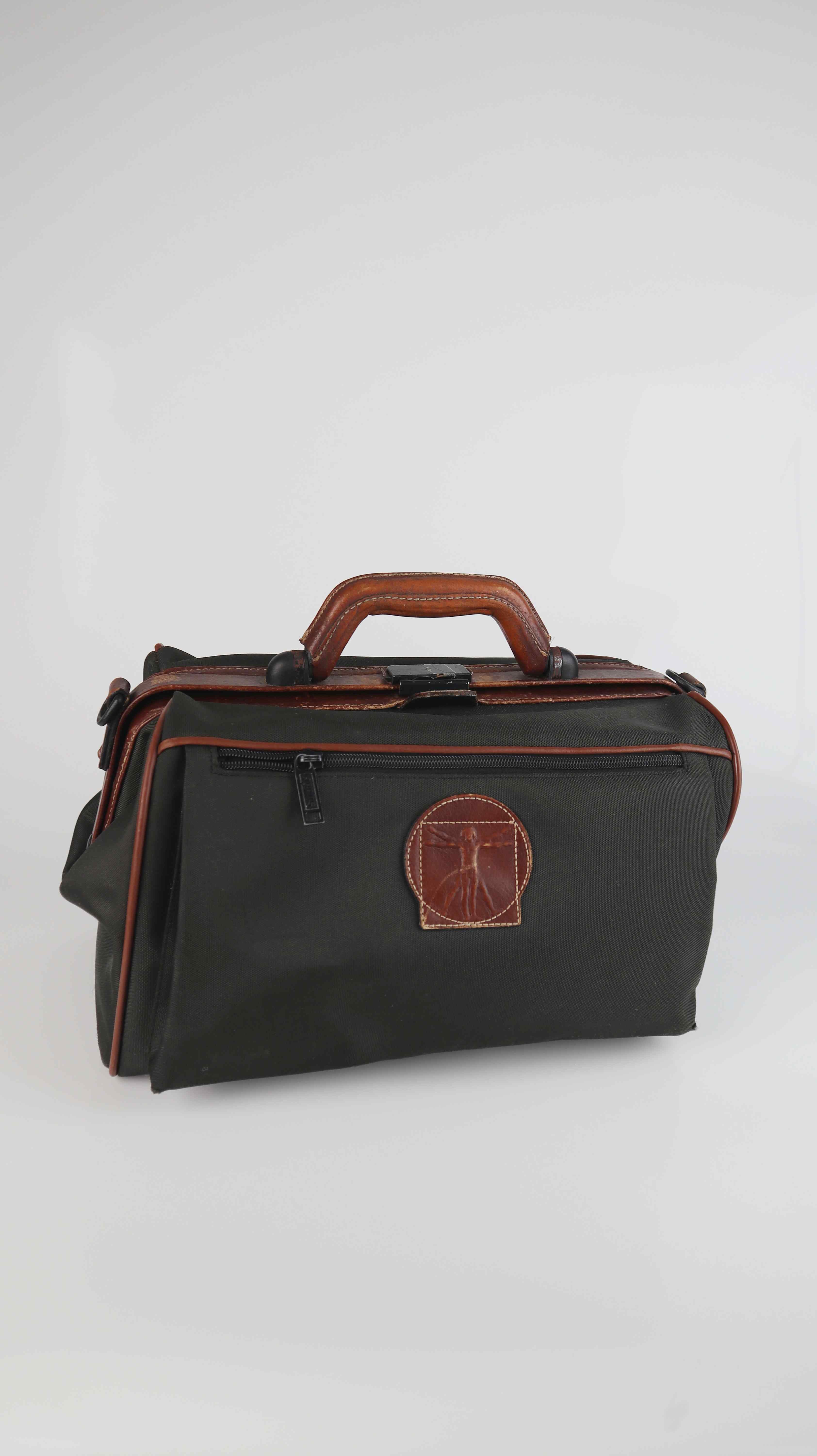 Stratic Tierarzttasche Arzttasche dunkelgrün braun Ledertasche Veterinärtasche