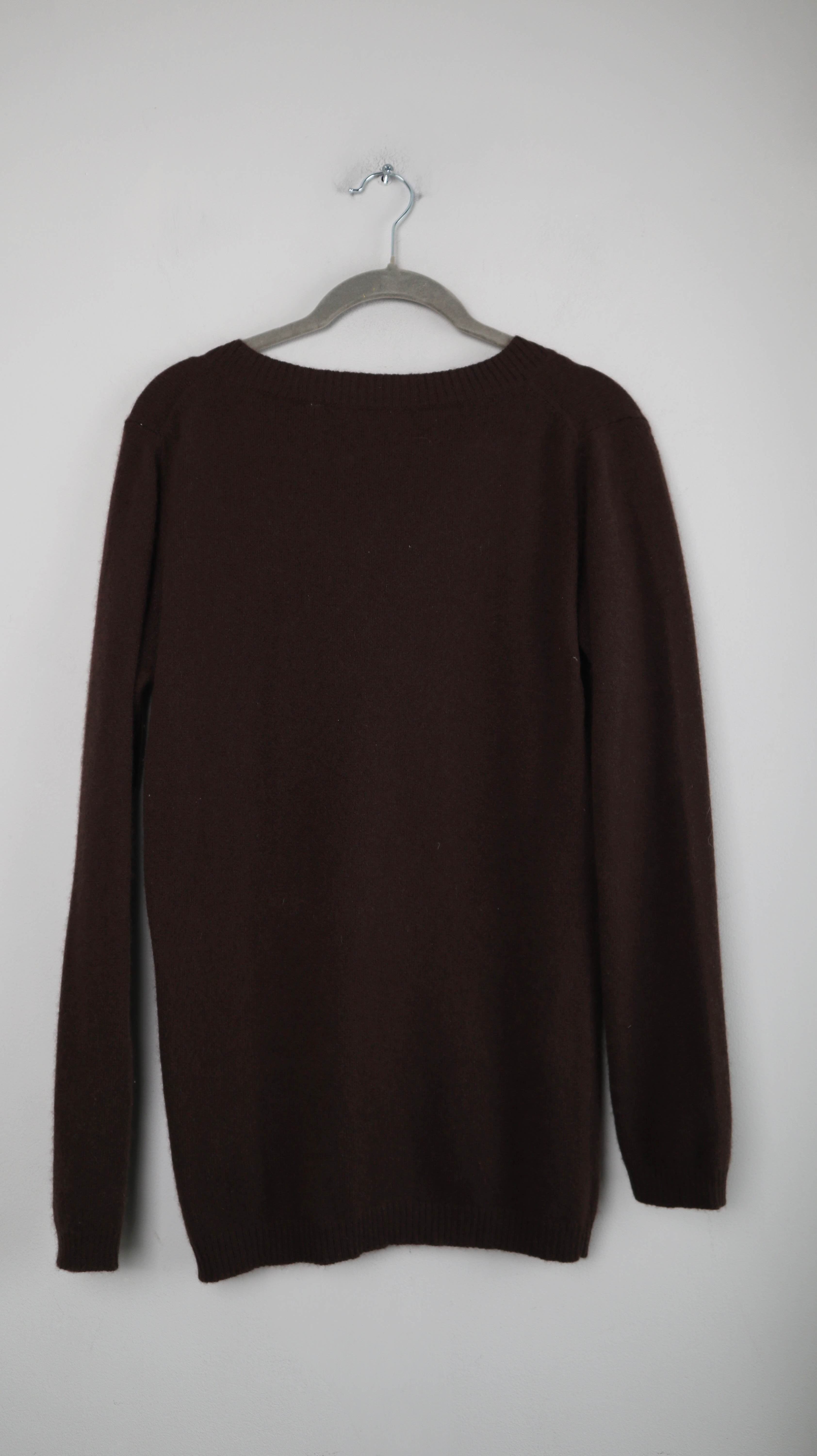 Maxine Couture Pullover Cashmerepullover Braun 38 M Cashmere V-Ausschnitt