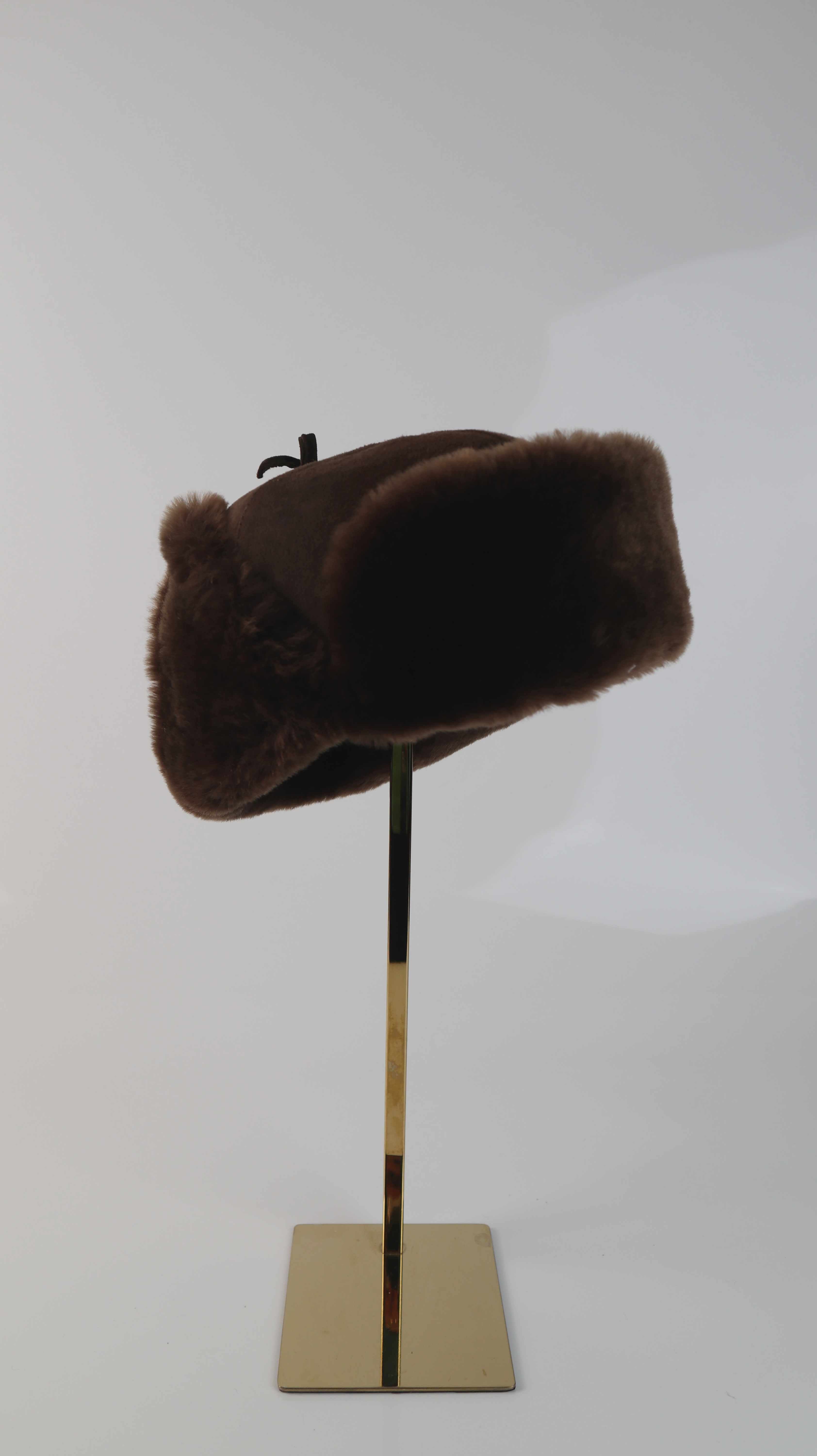 Trapper Hat Braun Fellmütze Pilotenmütze Wintermütze Shapka