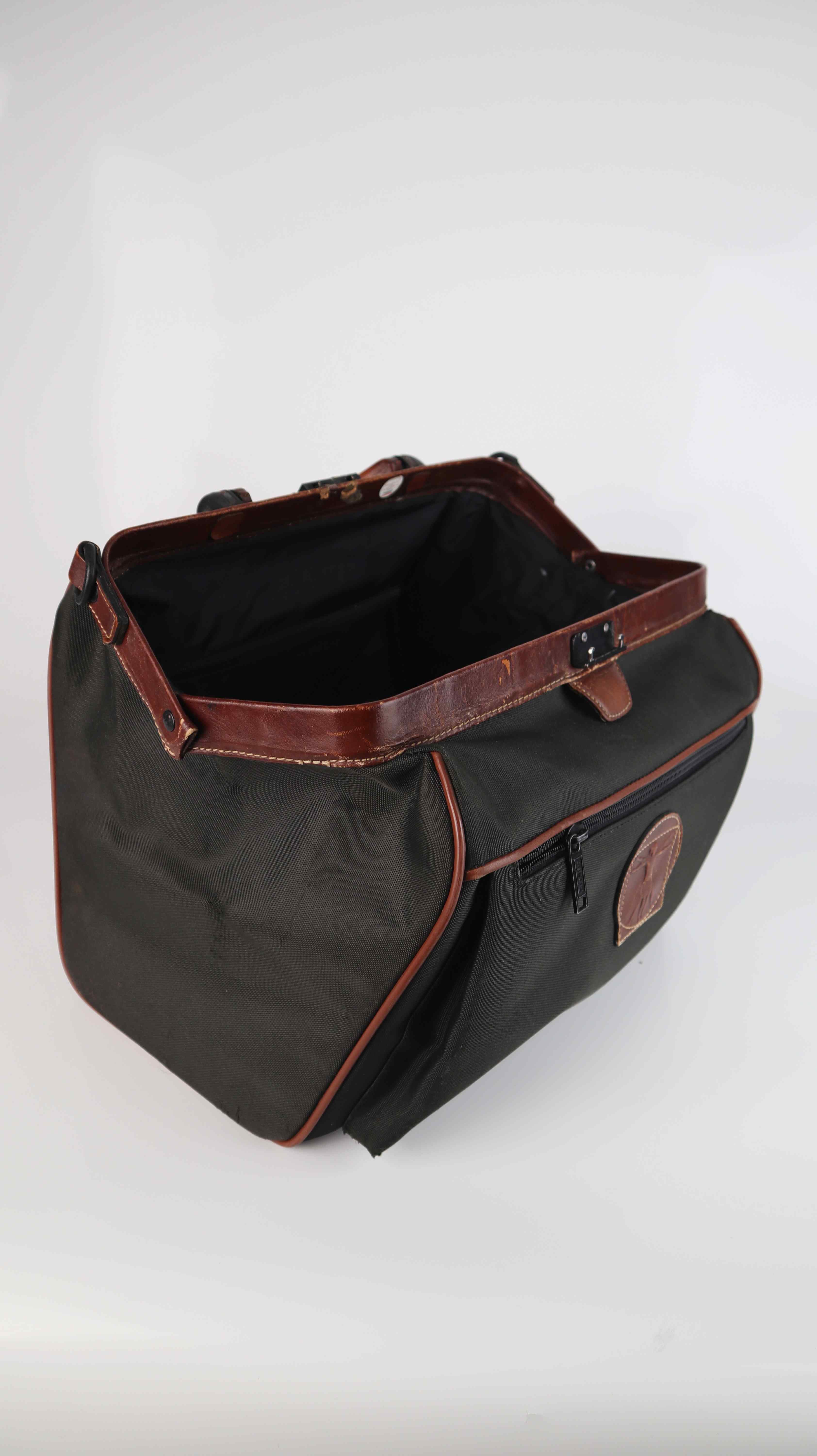 Stratic Tierarzttasche Arzttasche dunkelgrün braun Ledertasche Veterinärtasche