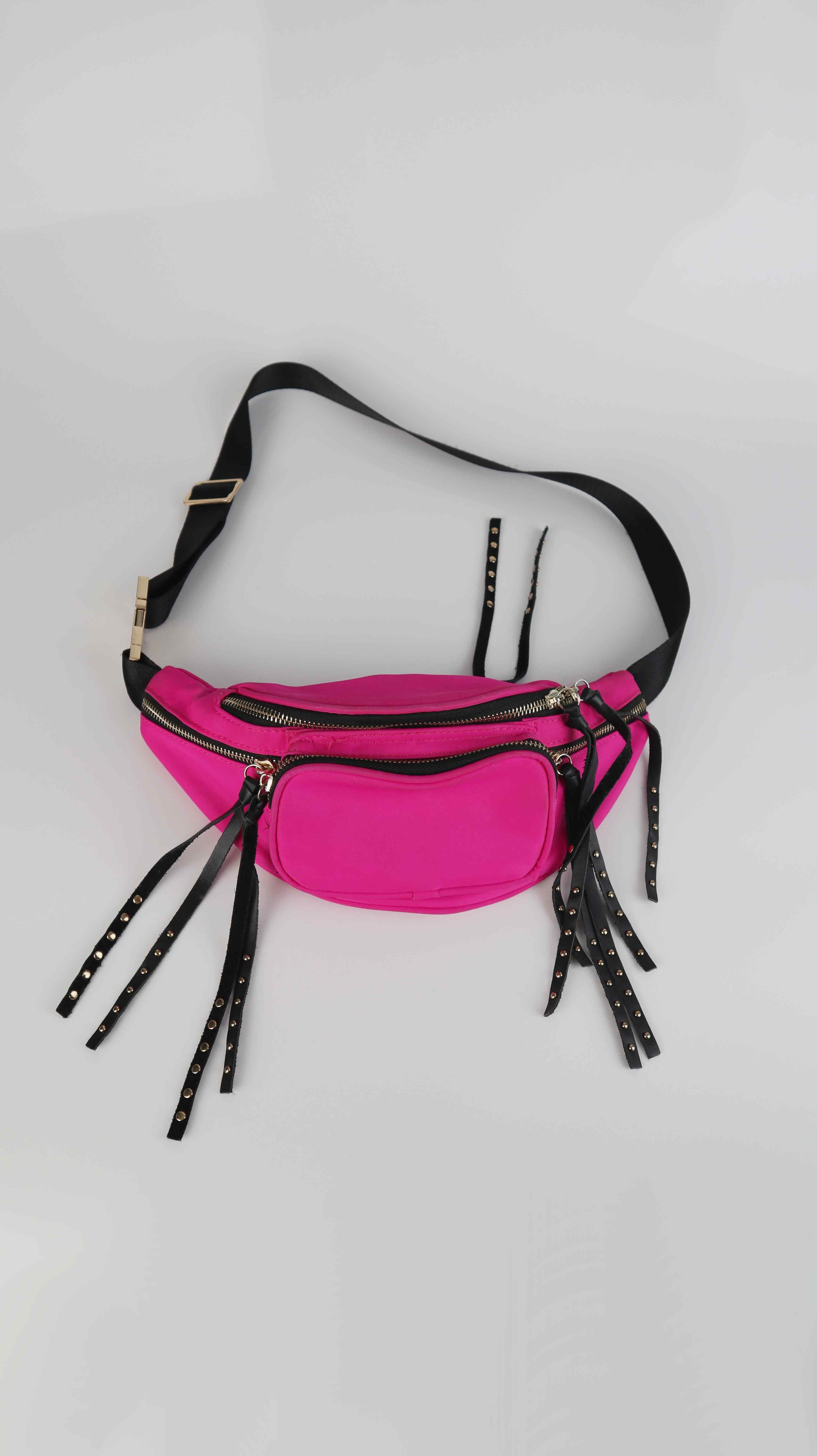 Dorothee Schumacher Bauchtasche Neonpink Gold Schwarz Gürteltasche Pink