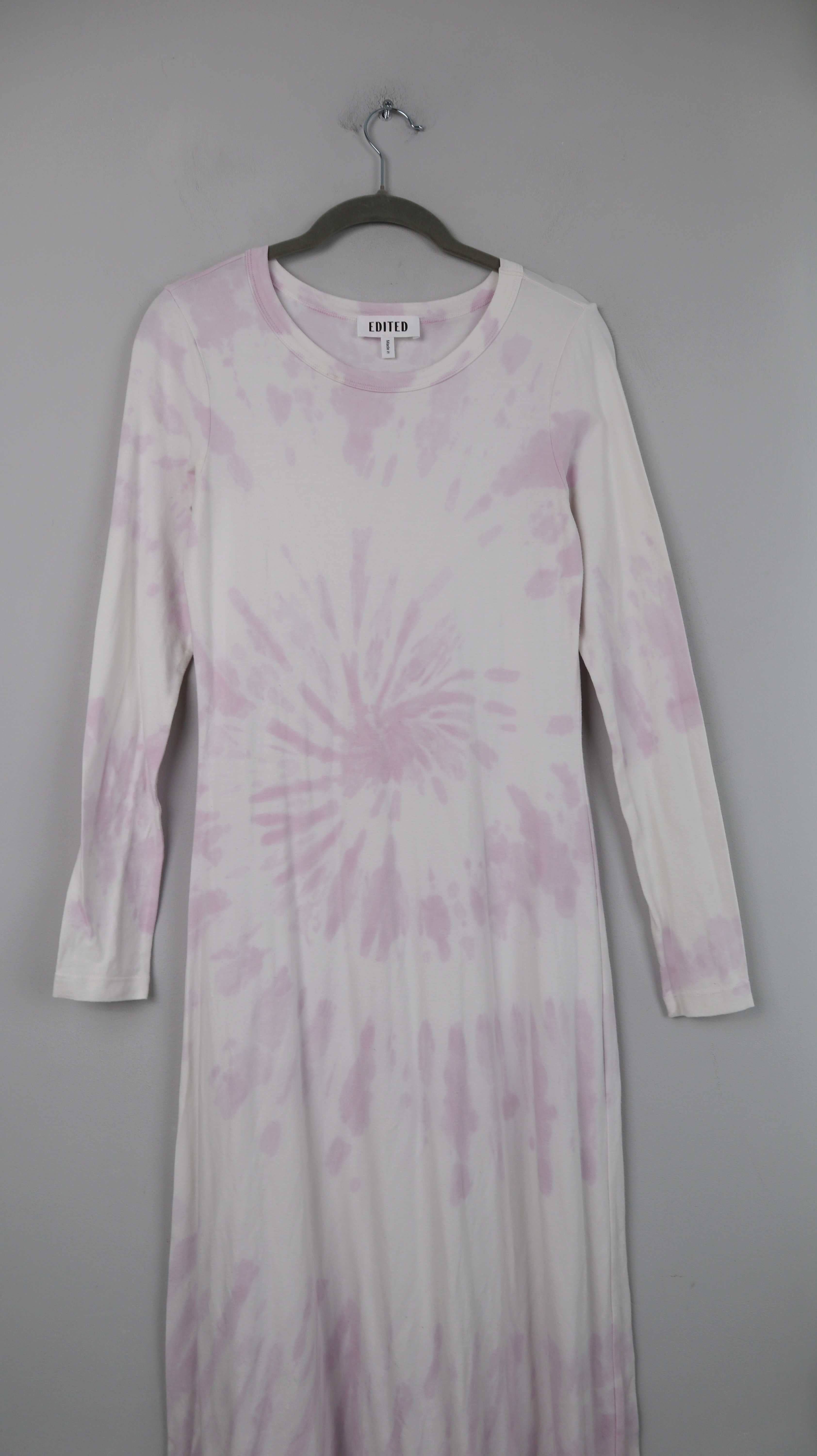 Edited Kleid Rosa Maxi Maxikleid 36 S Batik Pastell Longsleeve Baumwollkleid