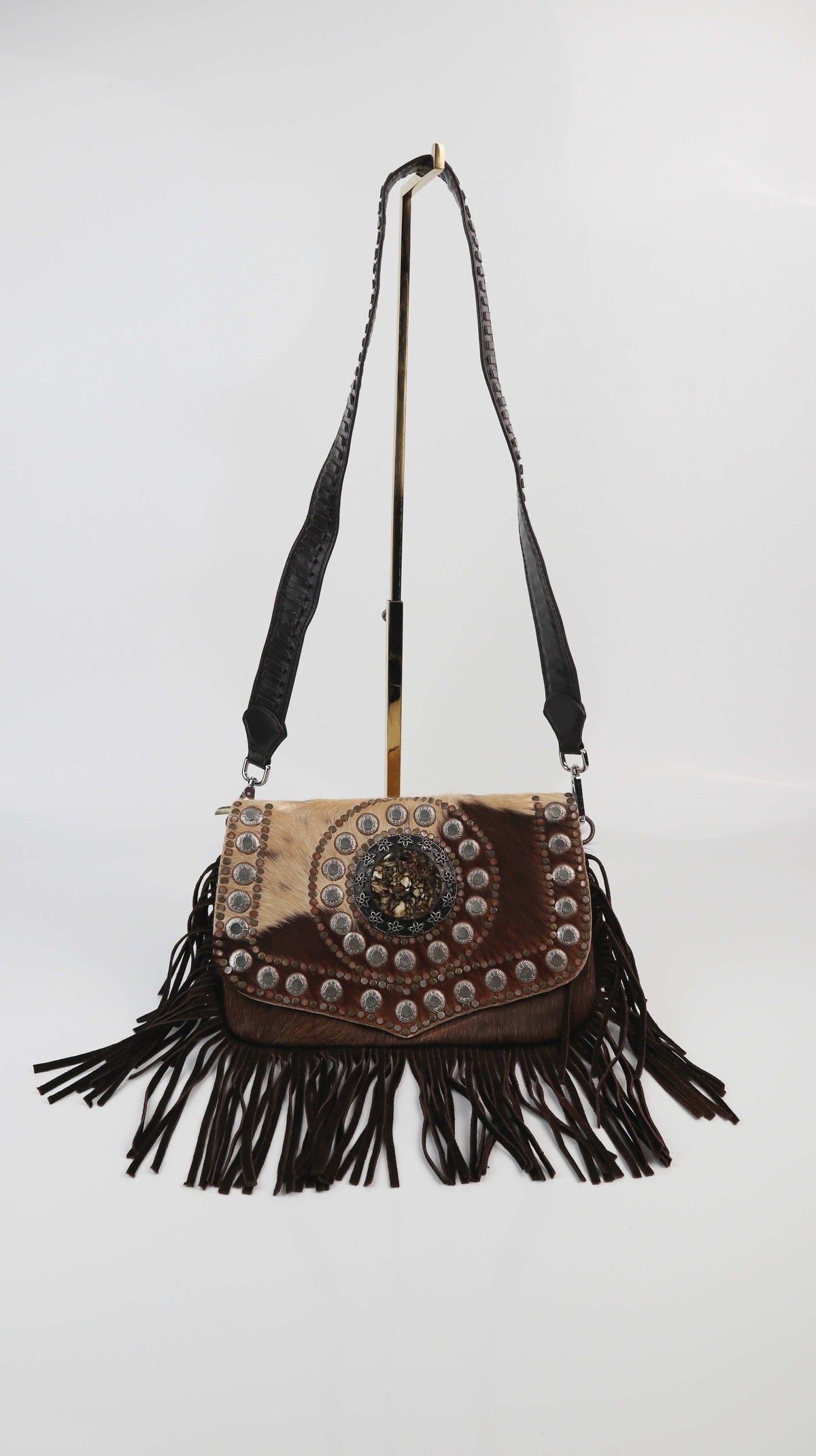 MINA Tasche Ledertasche Fransentasche braun Handmade Bohemian Indianertasche