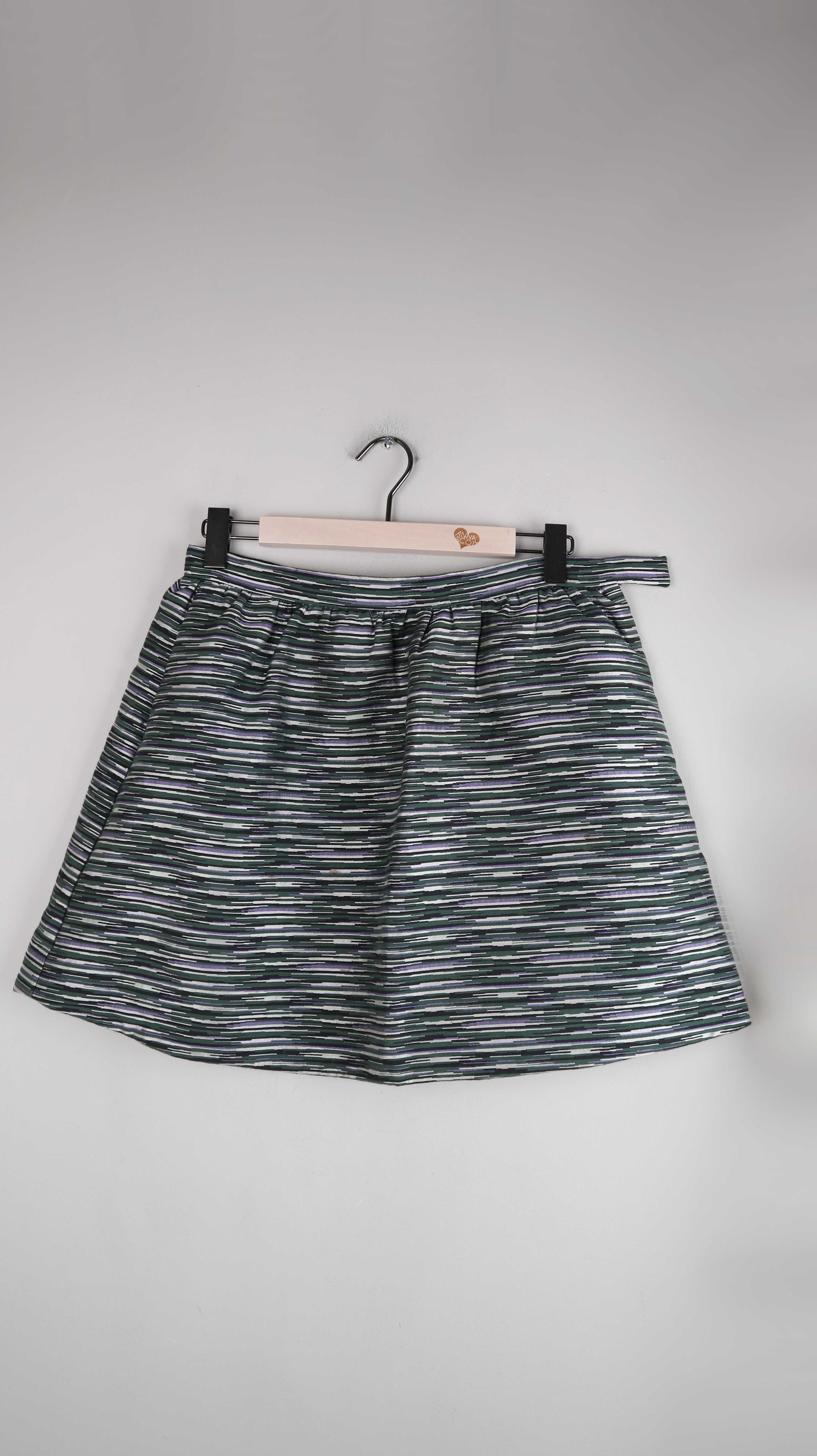 COS Rock grün Midi Tulpenrock 40 L grün grau lila Sommerrock