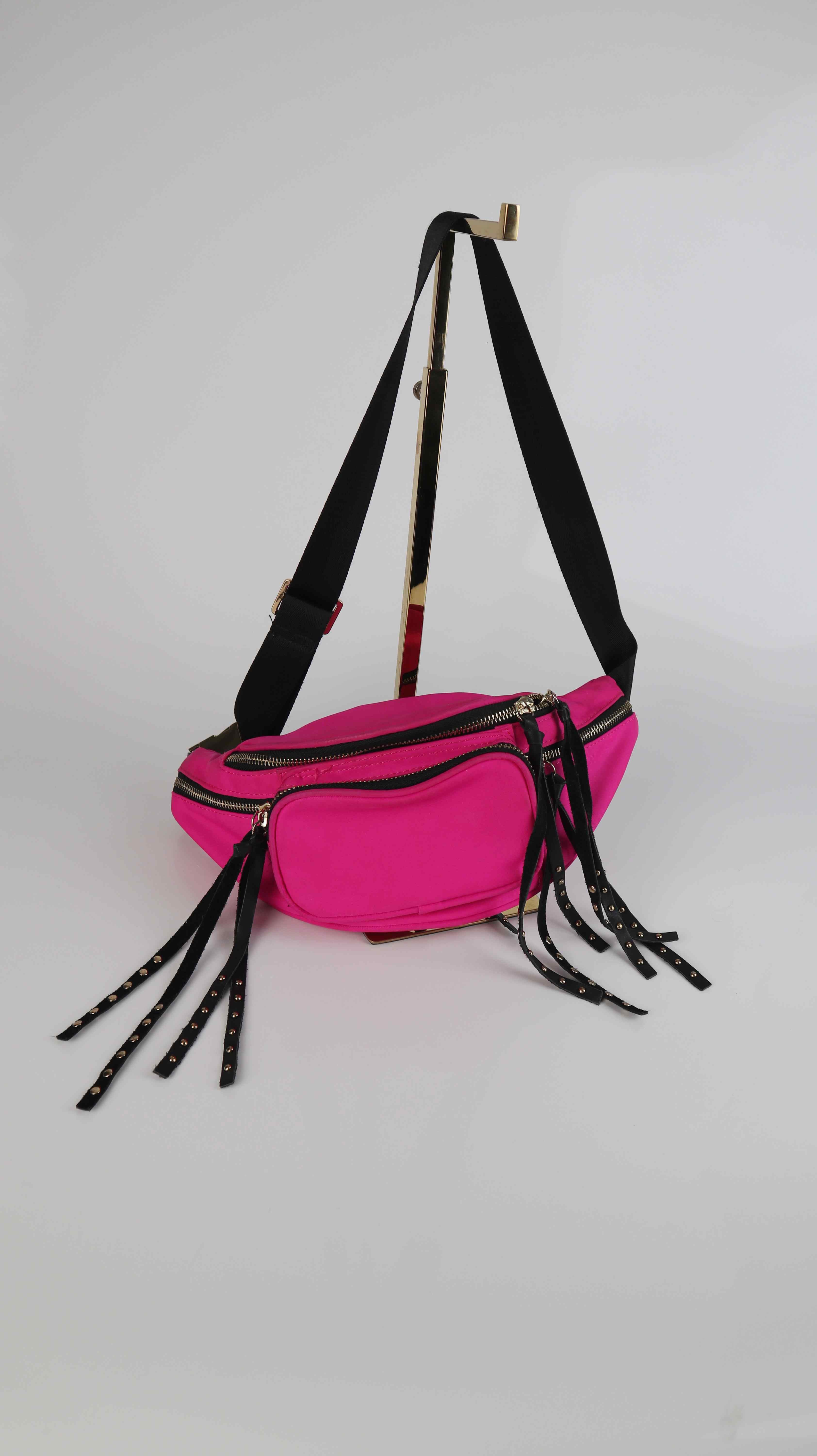 Dorothee Schumacher Bauchtasche Neonpink Gold Schwarz Gürteltasche Pink