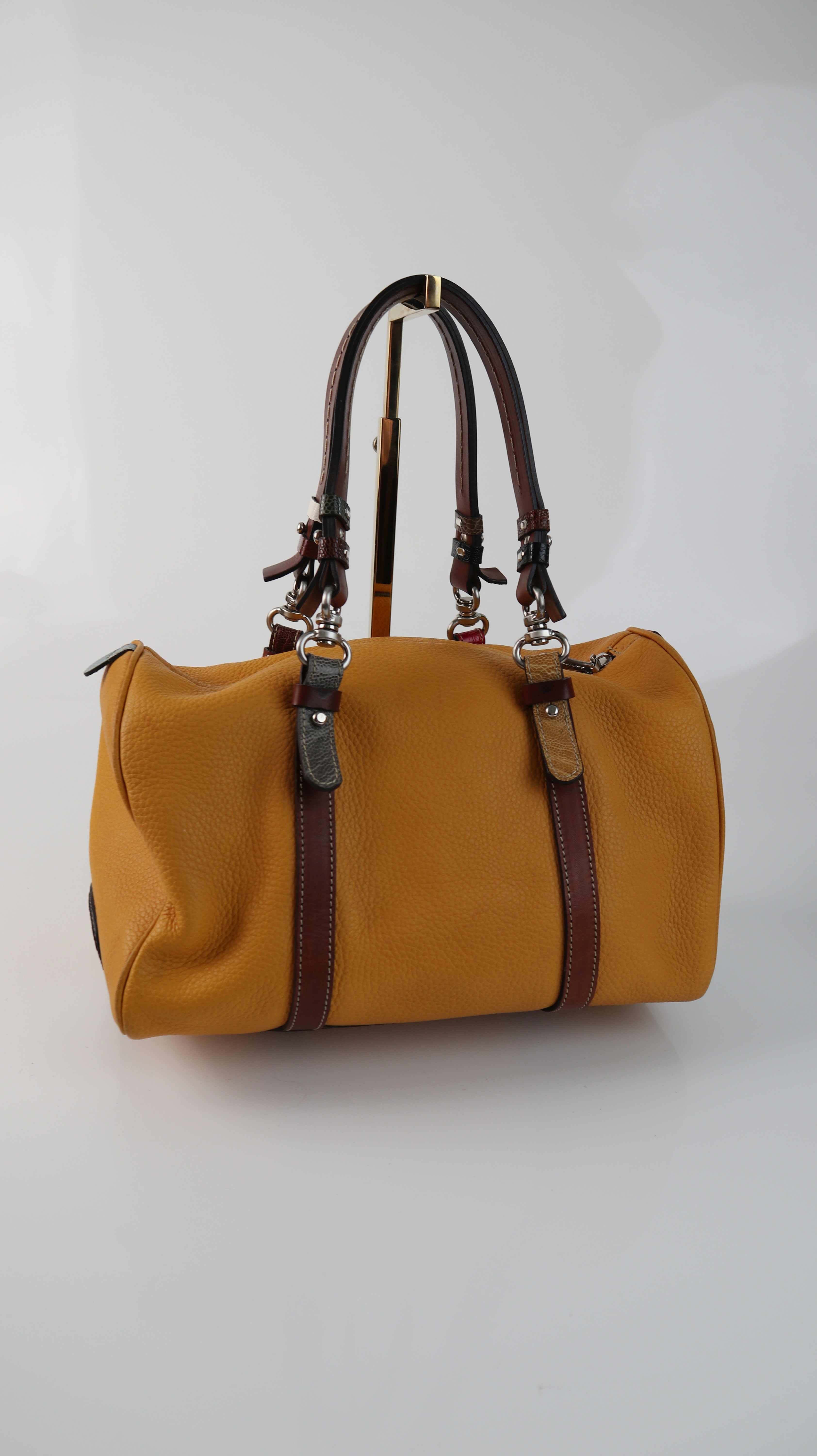 Handtasche Tasche Ledertasche Gelb Senfgelb Sem Vaccaro