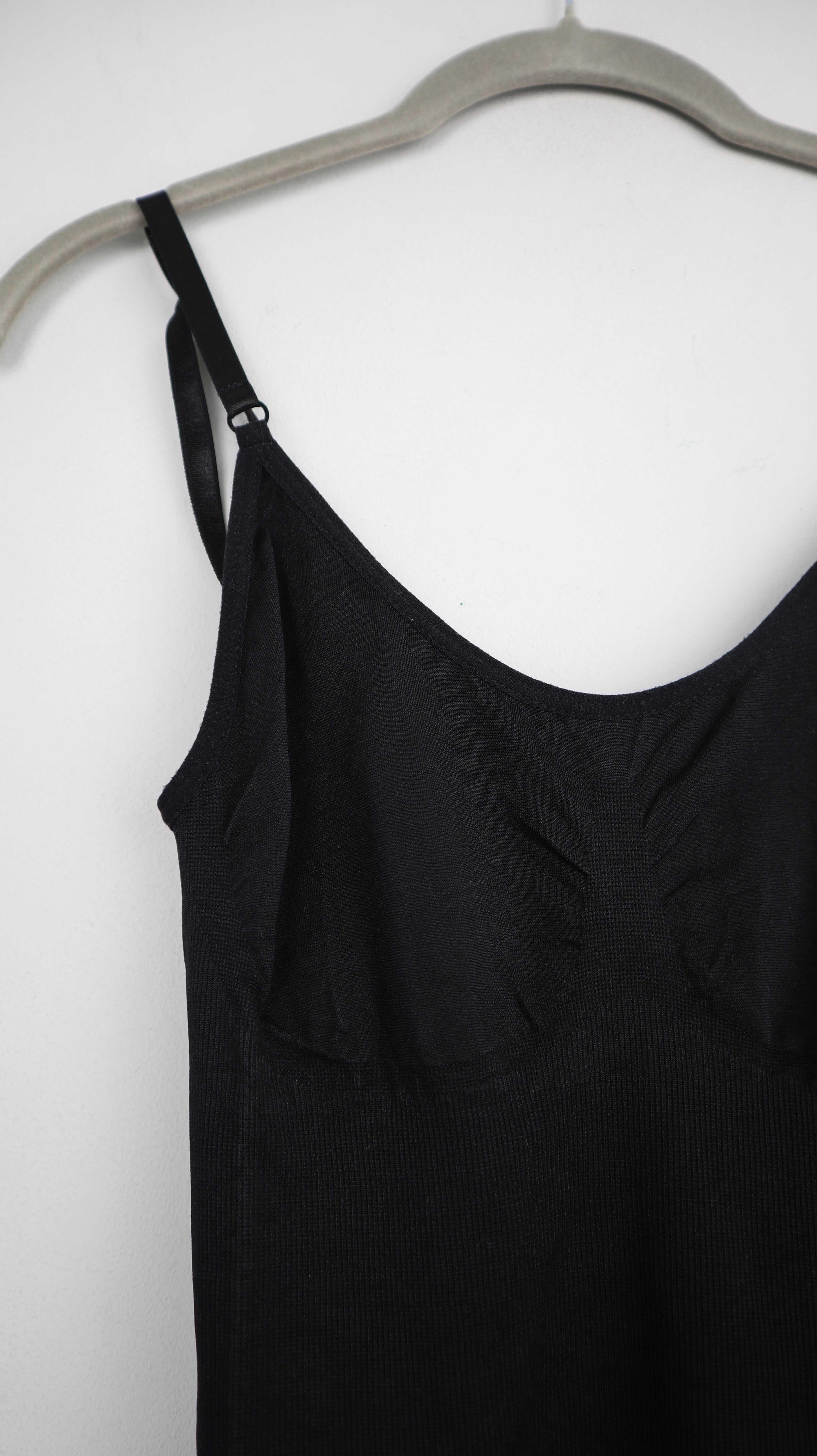 Body schwarz slim 38 M basic einfarbig Top