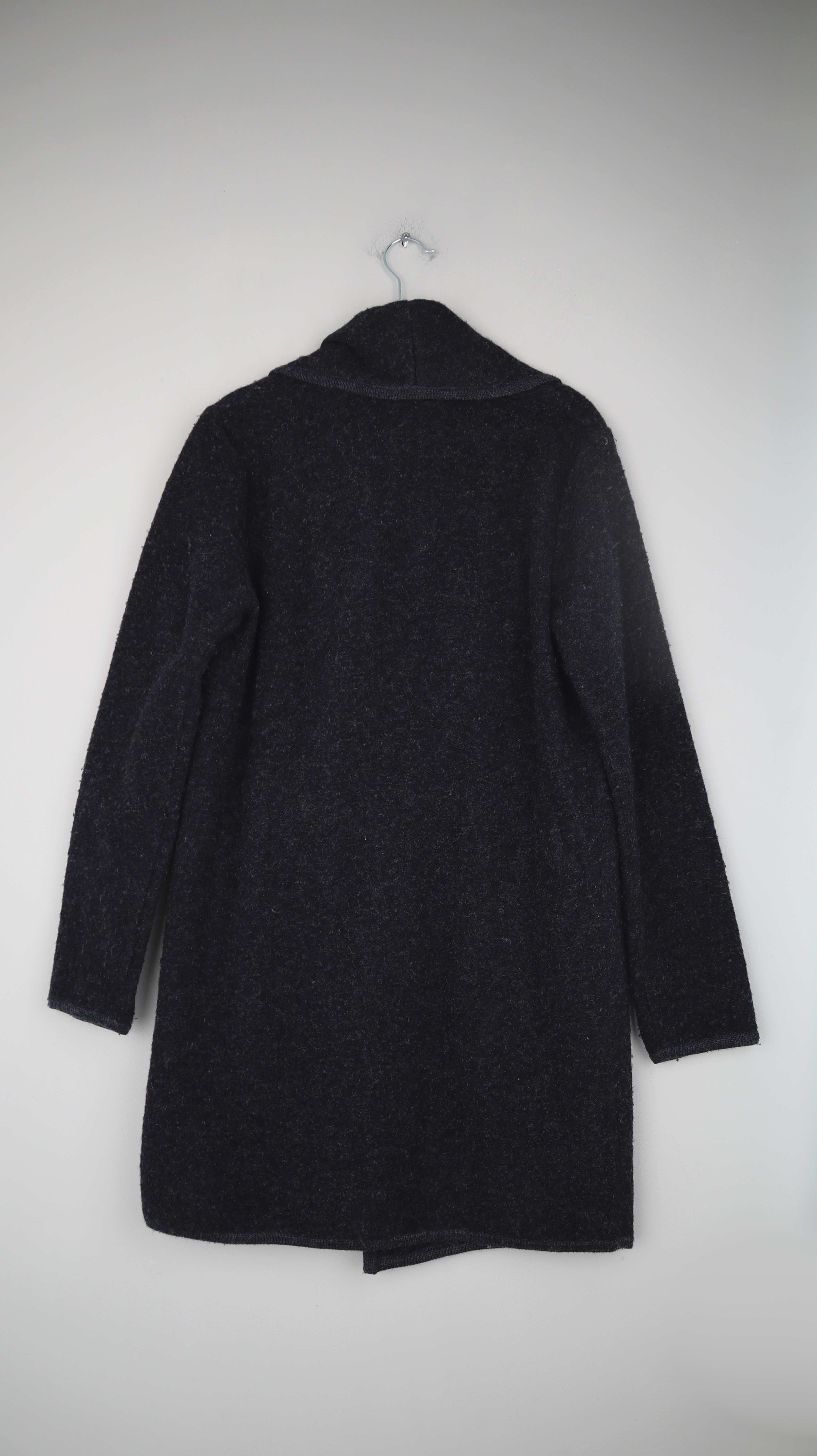 Paul Costelloe Jacke Cardigan Mantel Blau Dunkelblau 38 M Wolle Schurwolle