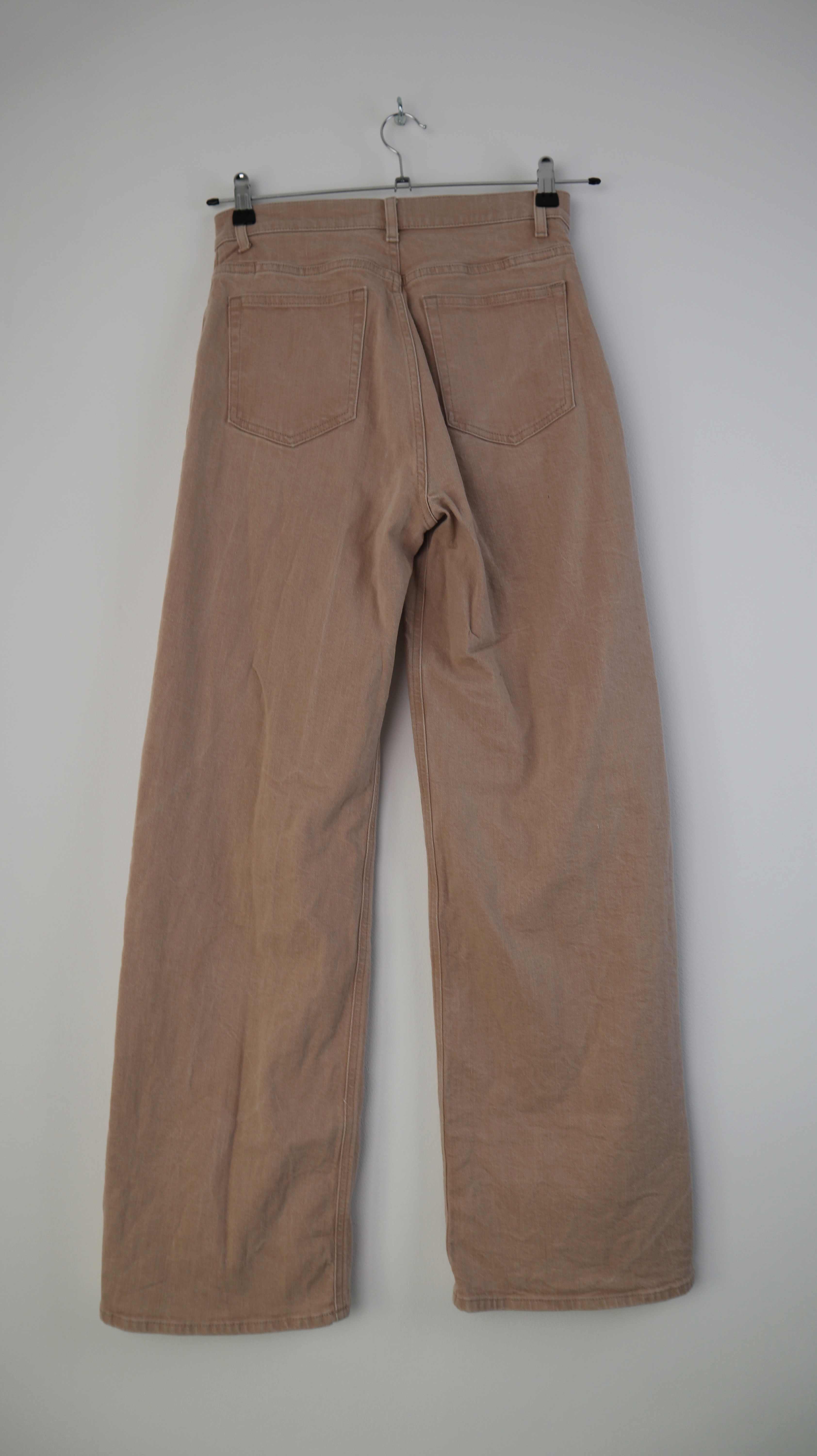 Arket Hose Beige 38 M flared high waist Creme Braun
