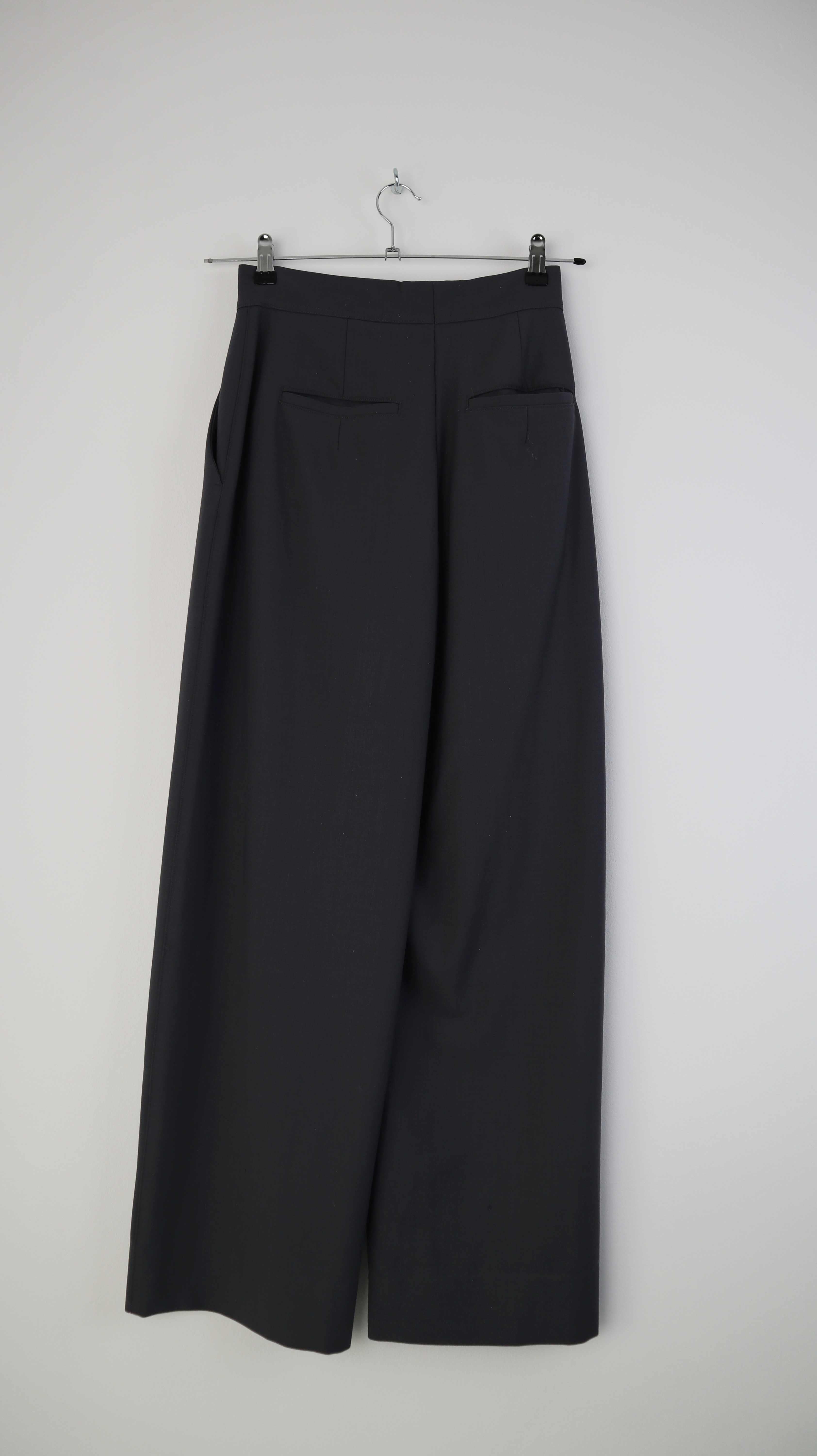 H&M Hose Grau Wolle Wollhose 36 S high waist Winterhose
