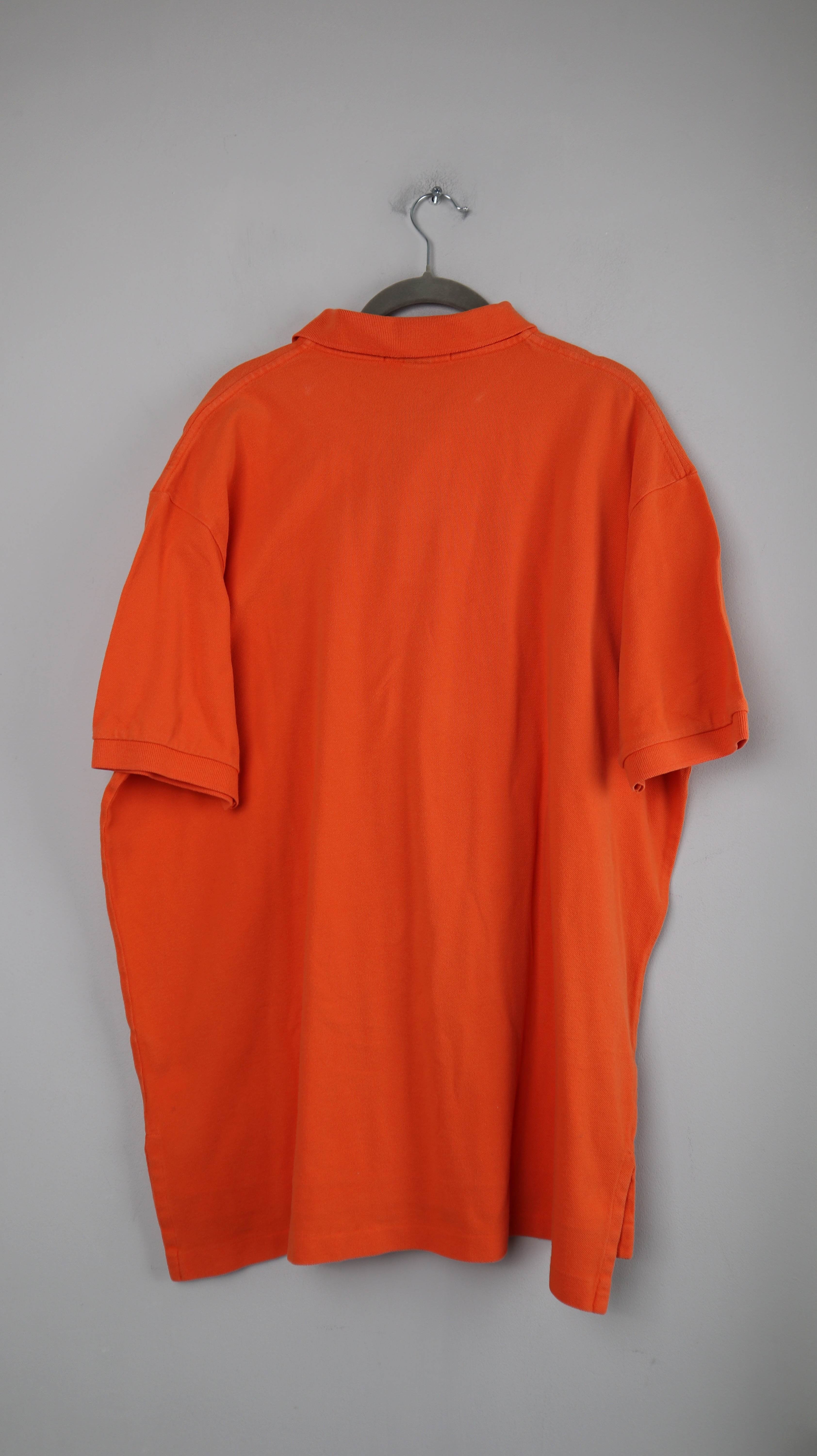 Polo Ralph Lauren Shirt XL Hemd Poloshirt Orange geknöpft Grün einfarbig