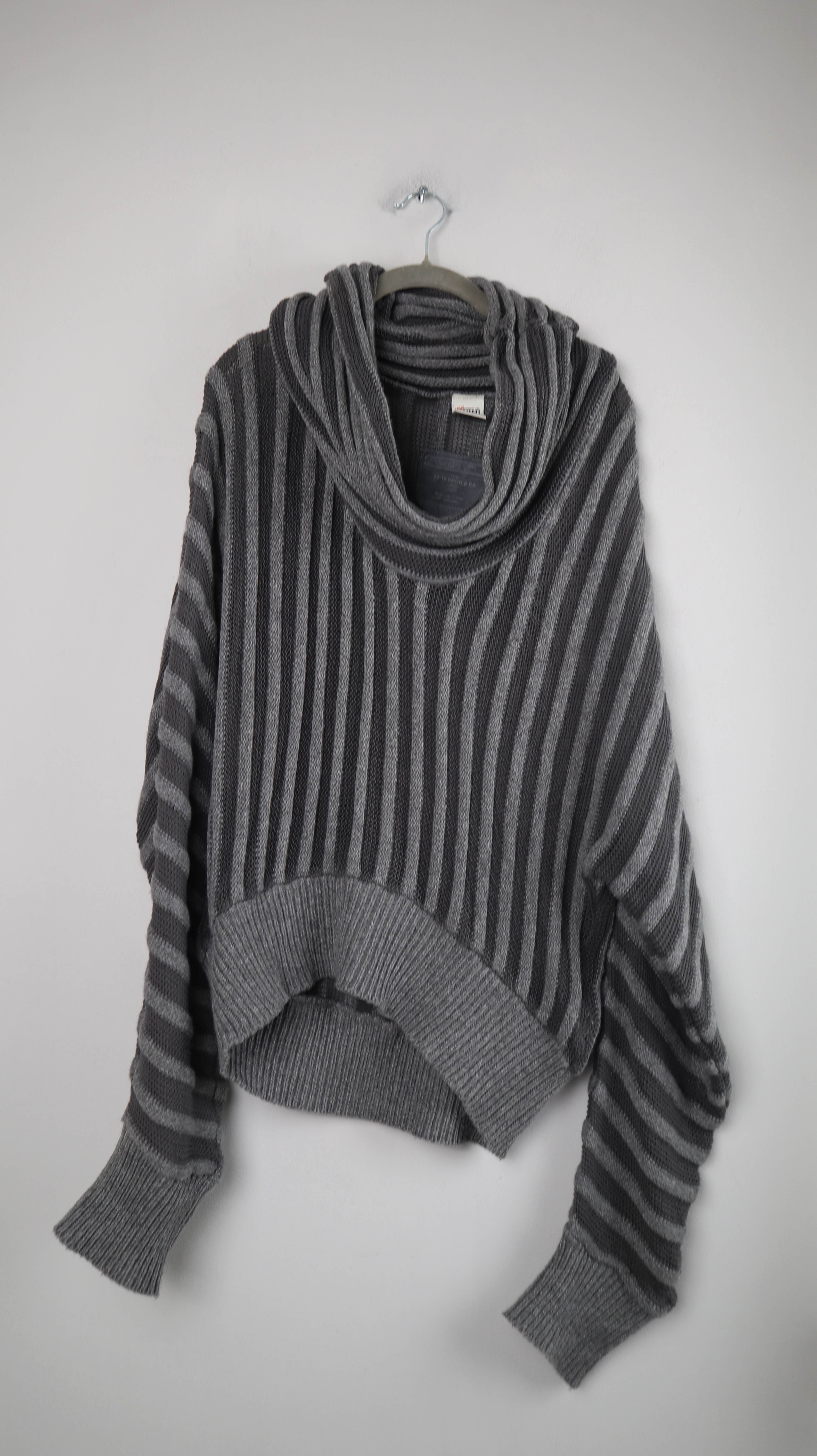 Object Pullover Grau Rollkragenpullover ripped 38 M Dunkelgrau