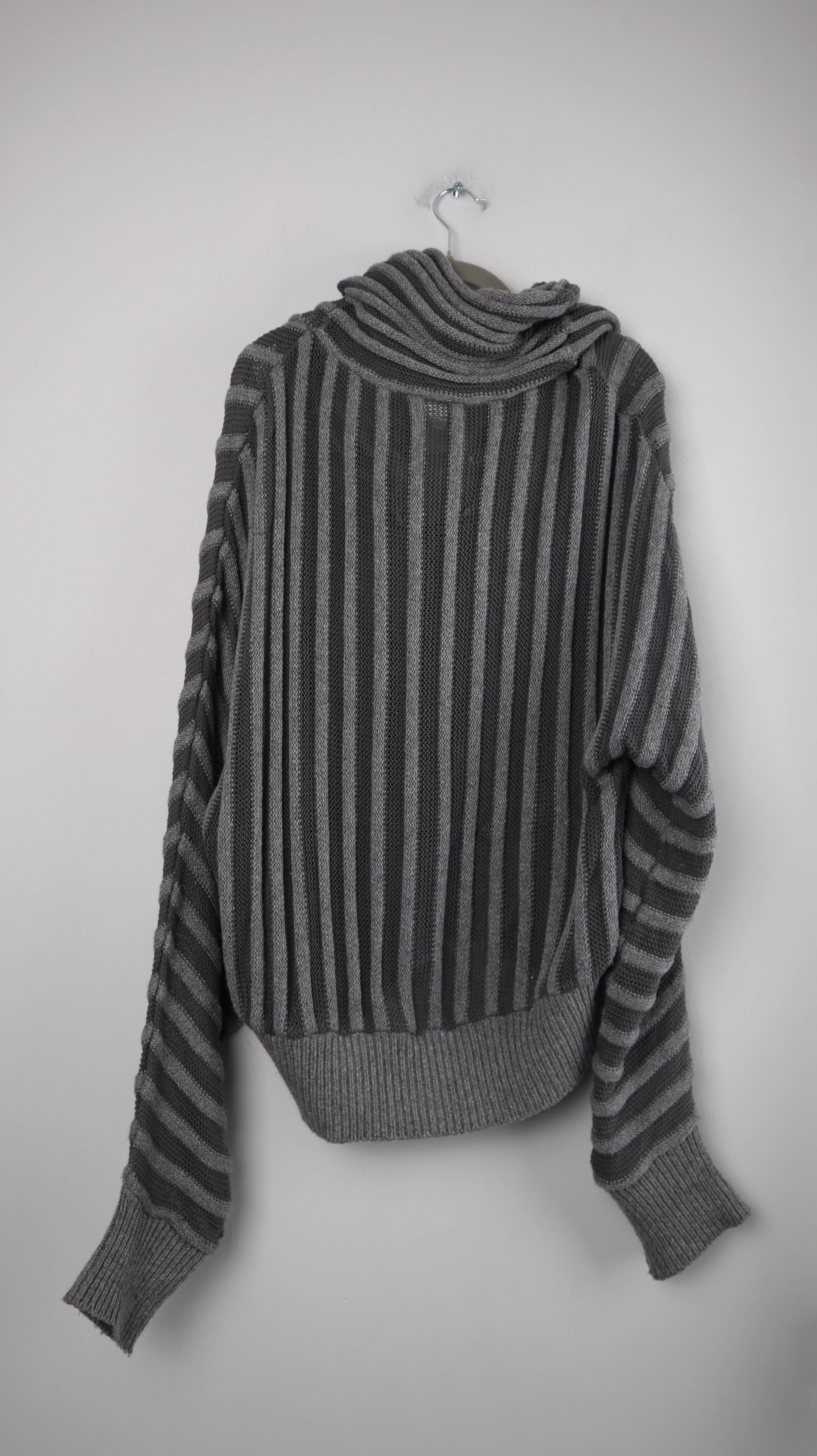 Object Pullover Grau Rollkragenpullover ripped 38 M Dunkelgrau