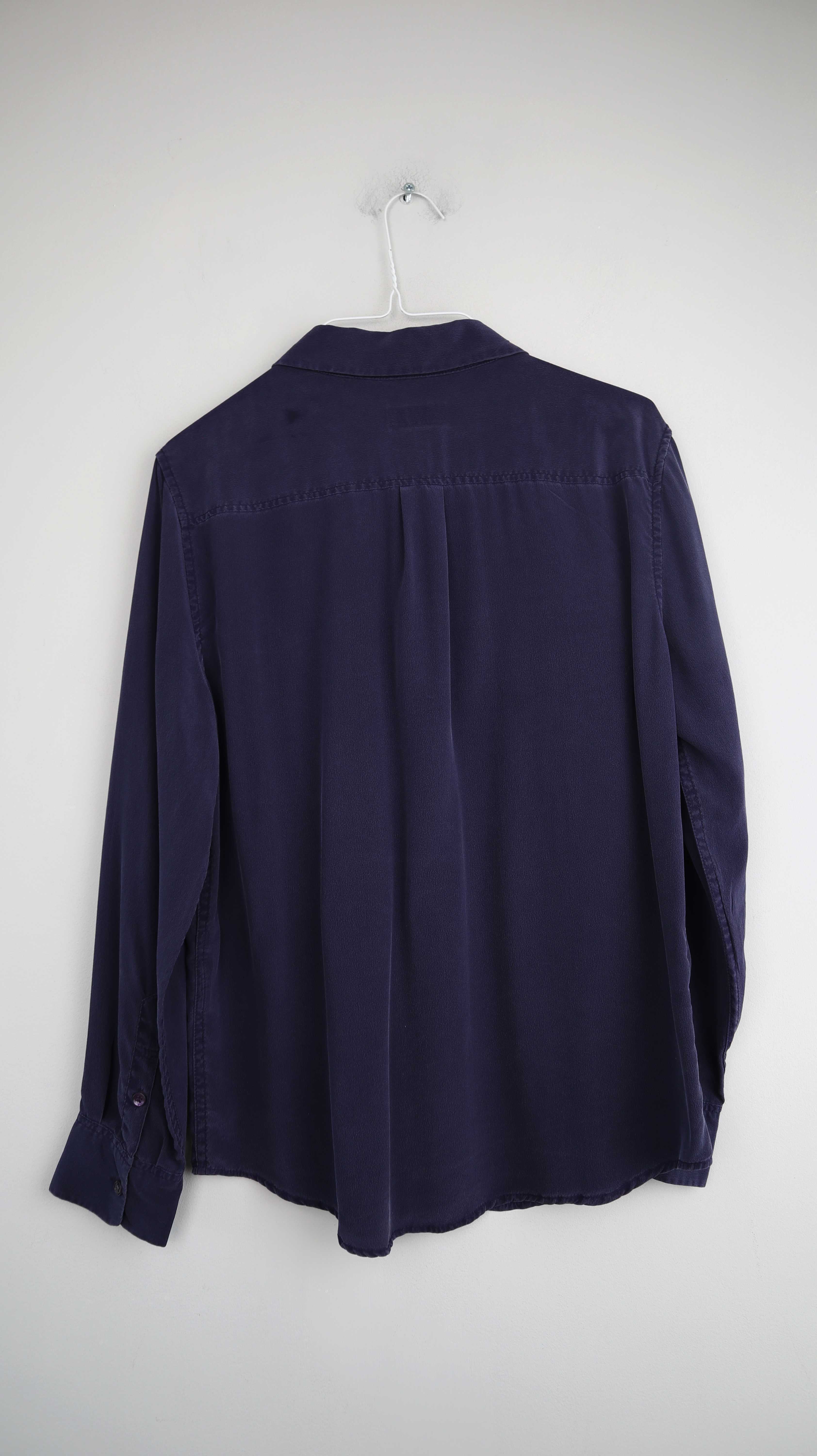 Closed Hemd Bluse Blau dunkelblau 36 S Marineblau Seide Seidenbluse