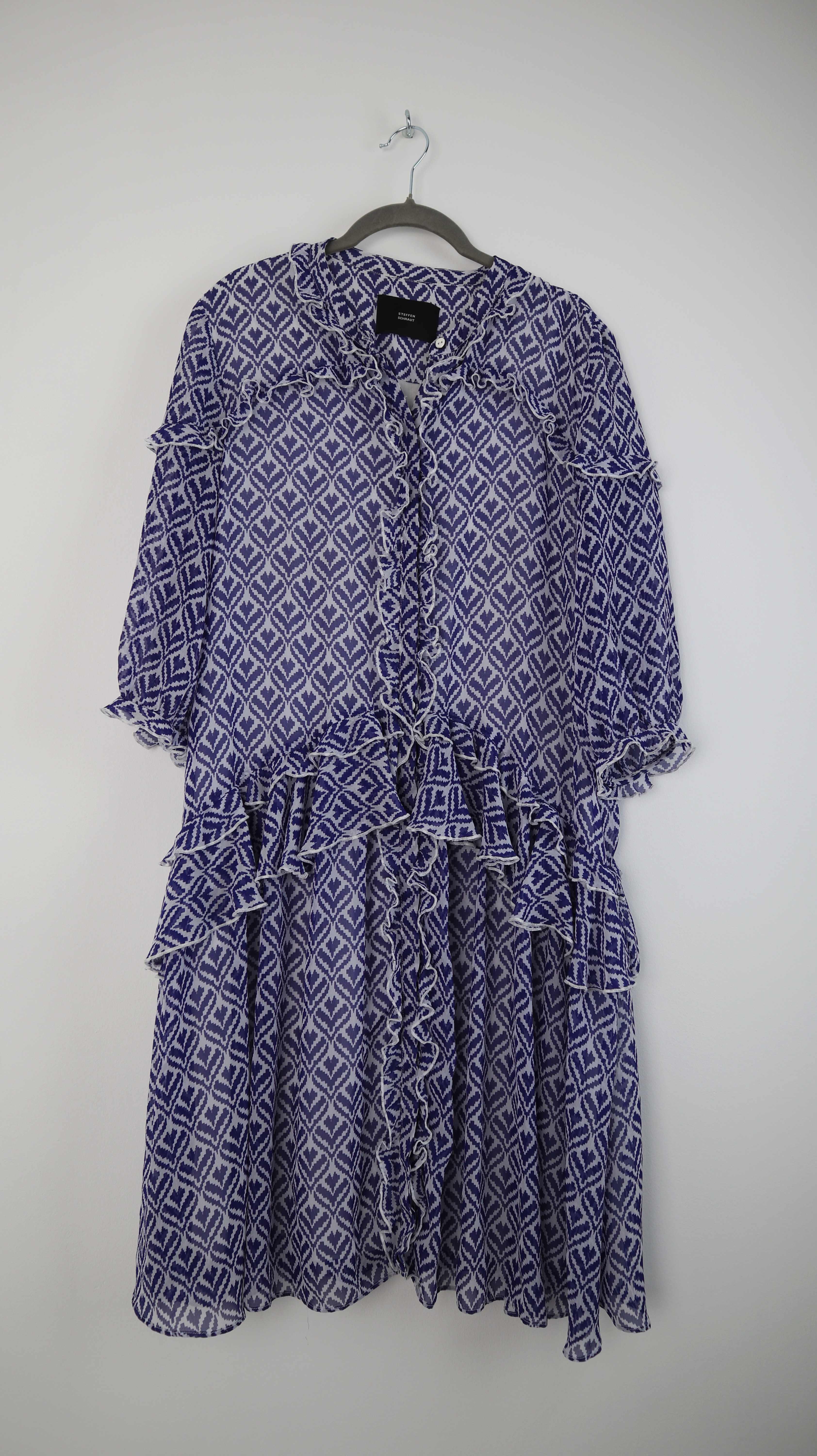 Steffen Schraut Kleid Midi Midikleid 40 L Sommerkleid geometrisch