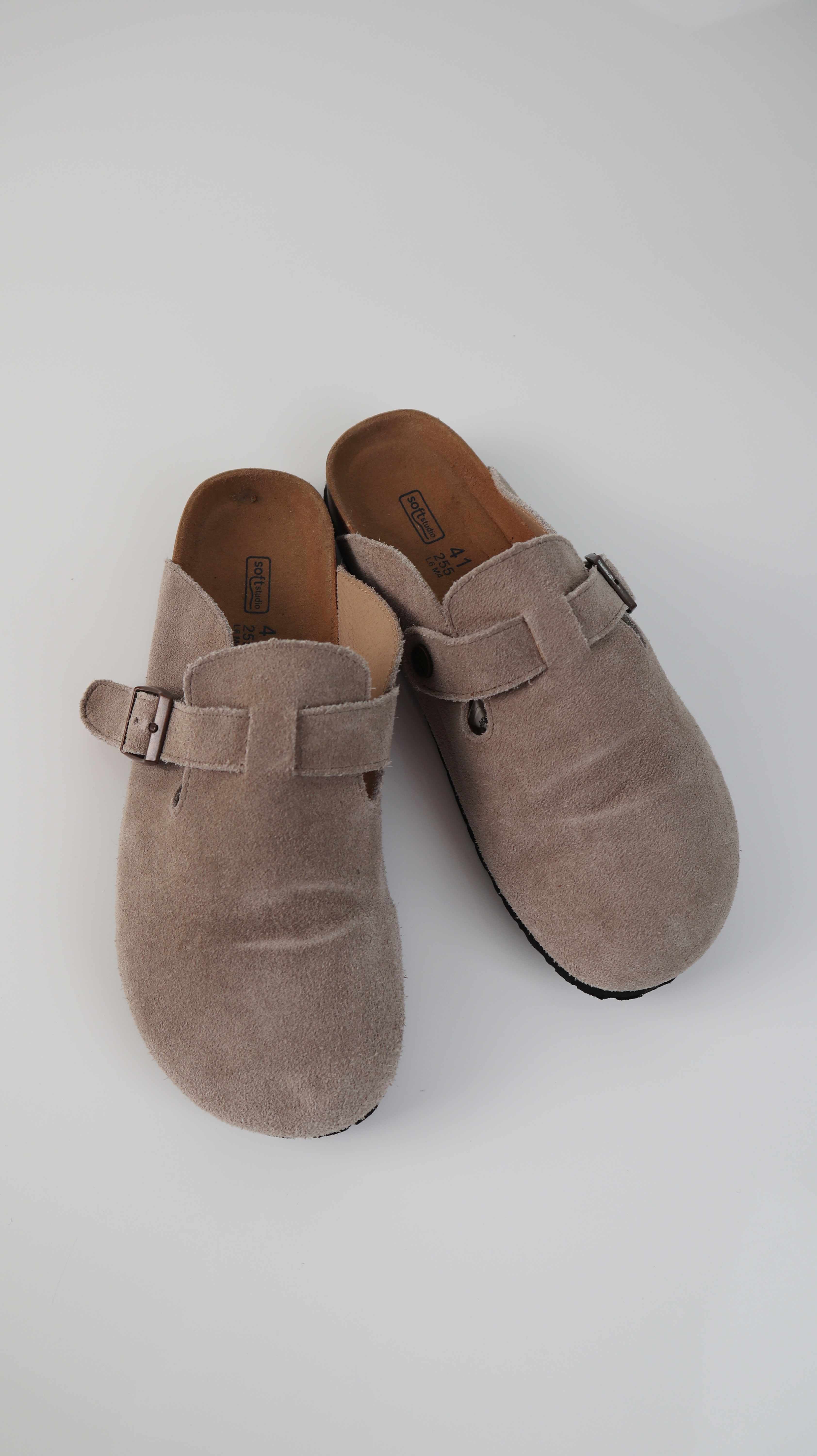 Boston Clogs Slipper Wildleder 41 soft studio Hausschuhe Leder