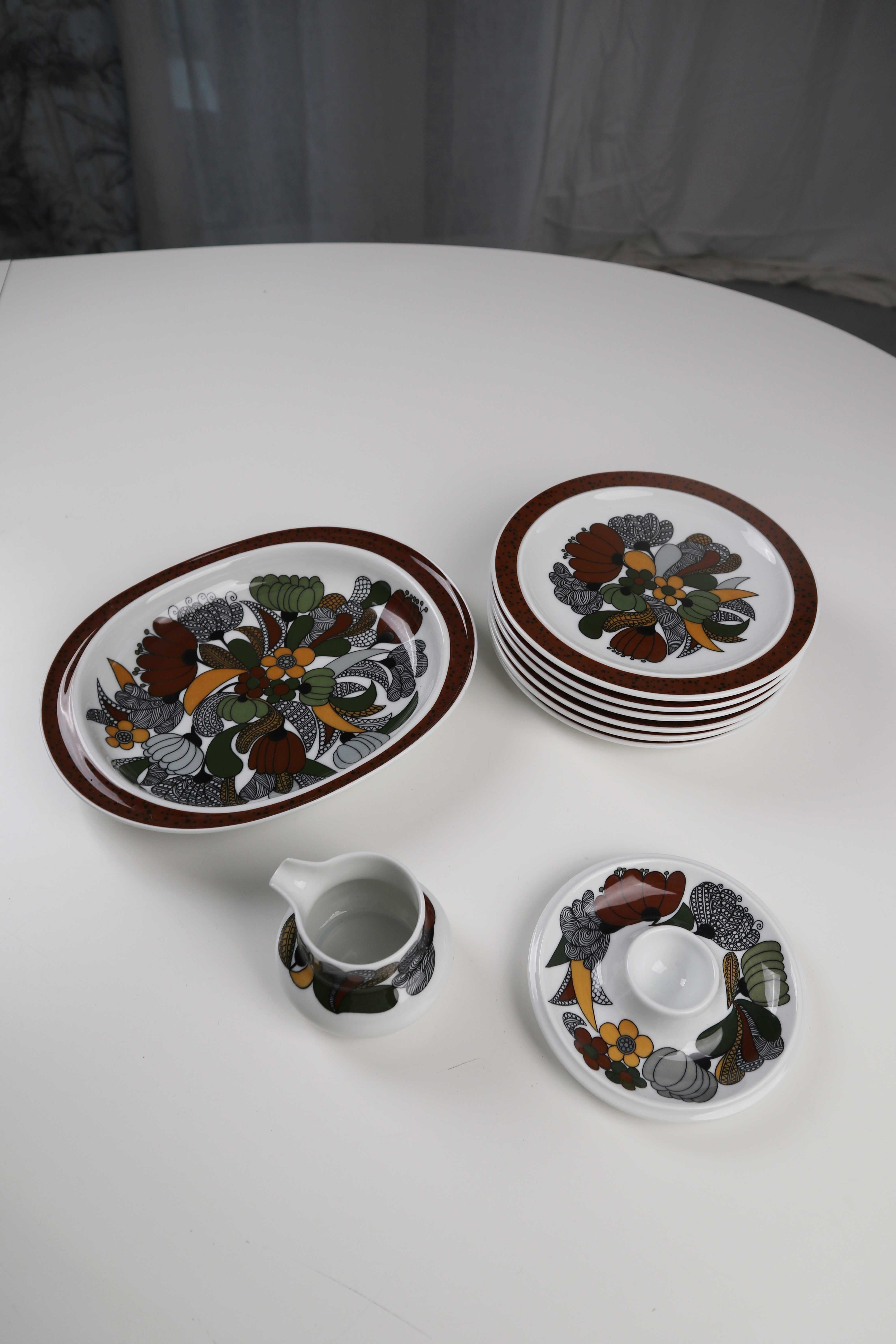 Thomas Rosenthal Geschirr Teller Retro Weiß Braun 80er Herta Bengtssen – Handpicked pieces