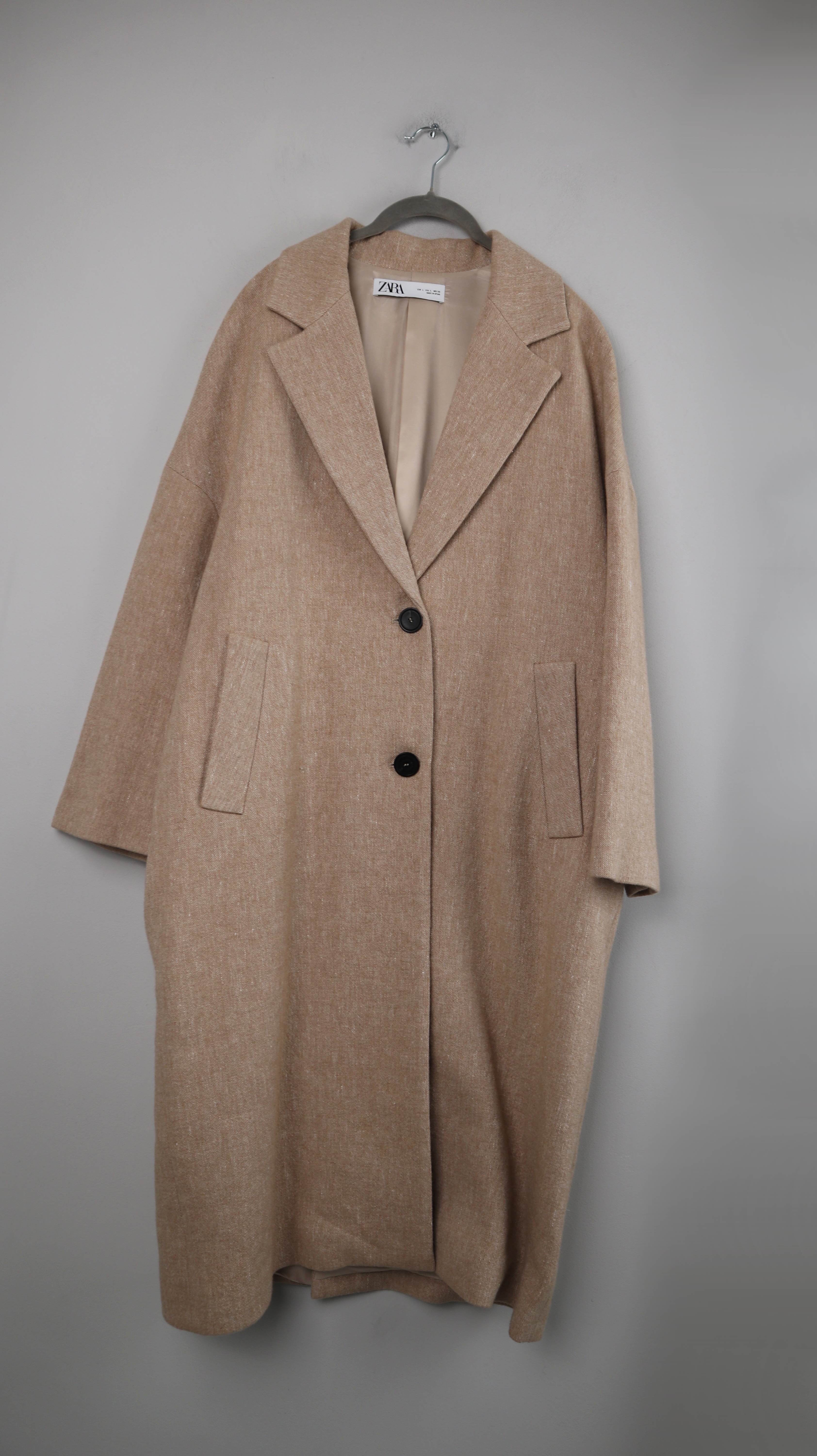 Zara Mantel Creme Beige 40 L Staubmantel Lang basic Jacke