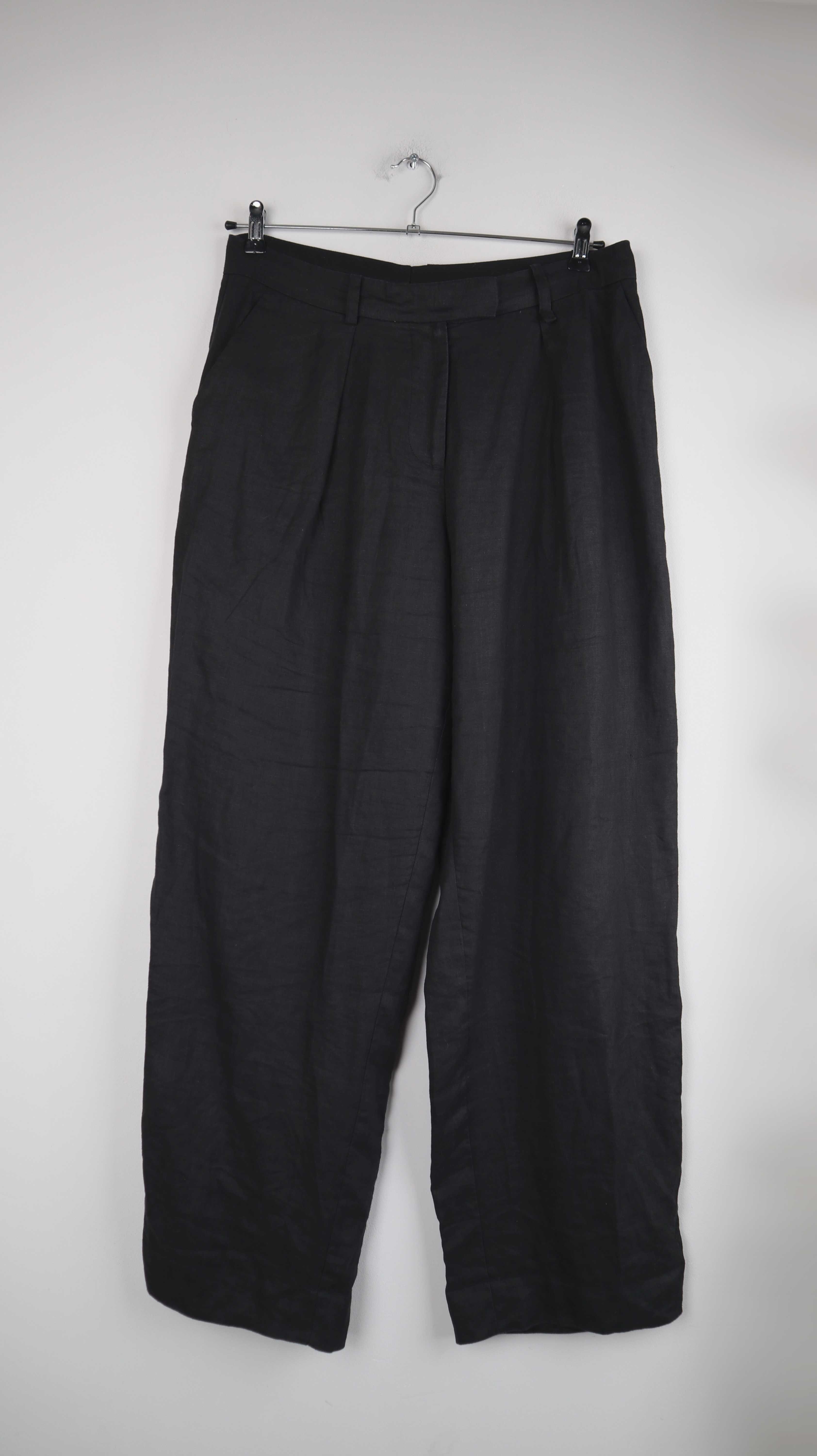 Arket Hose schwarz 44 XL Leinenhose Sommehose Stoffhose
