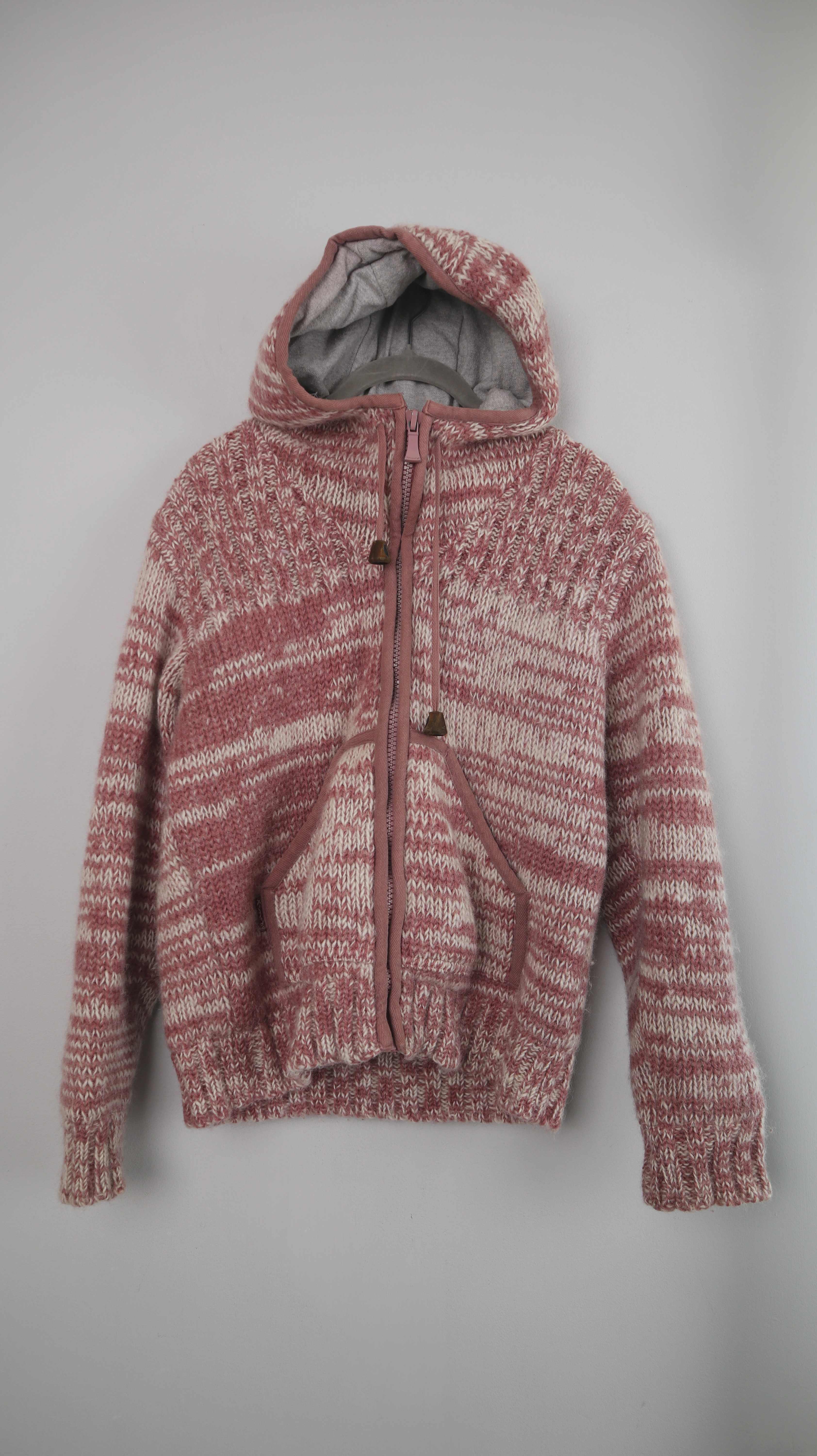 Komodo Kathmandu Jacke Wolljacke Hoodie Zipper 38 M gefüttert