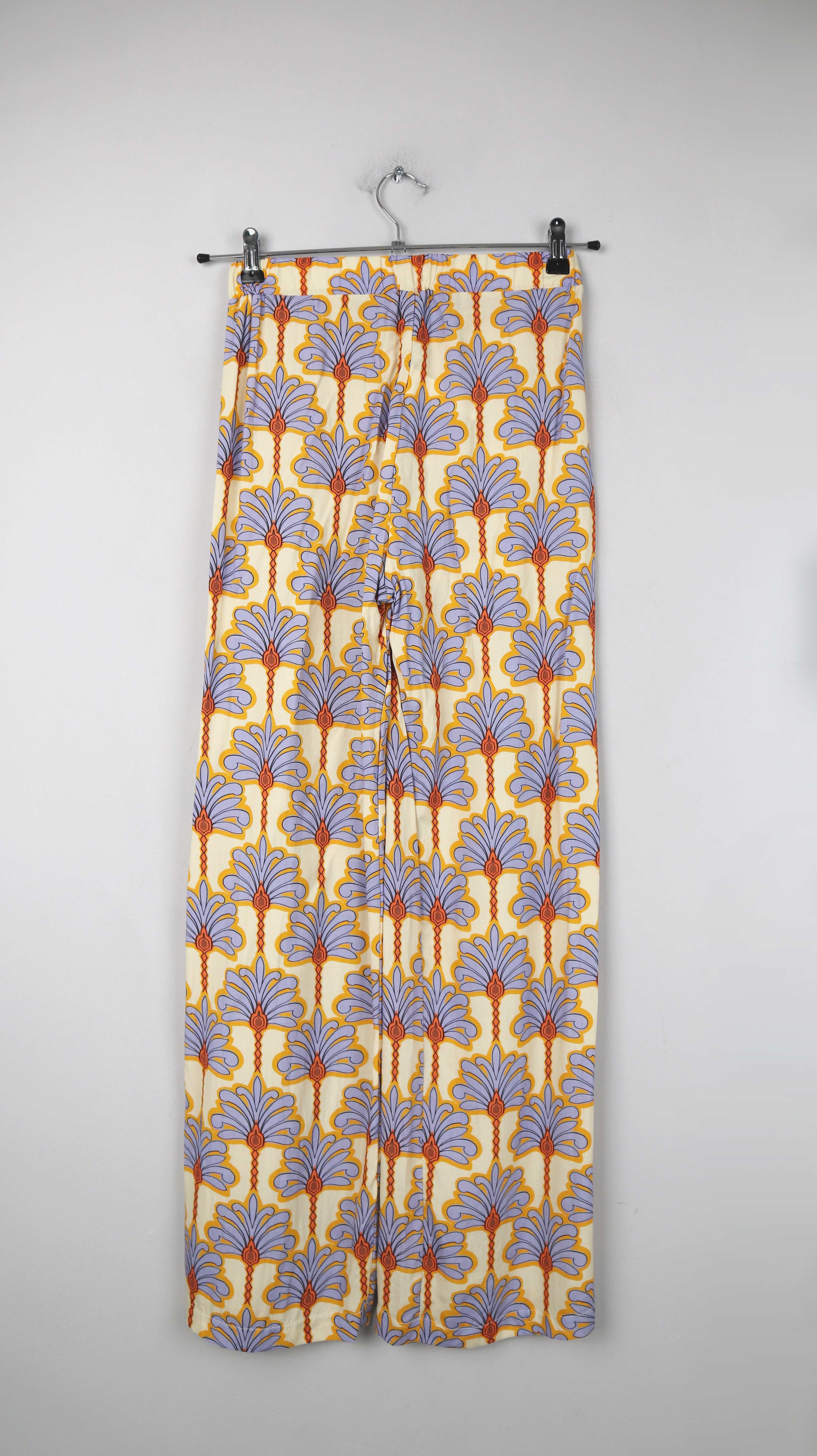 Risskio Hose Gelb Blau Sommerhose Neu 36 S Chino Gemustert