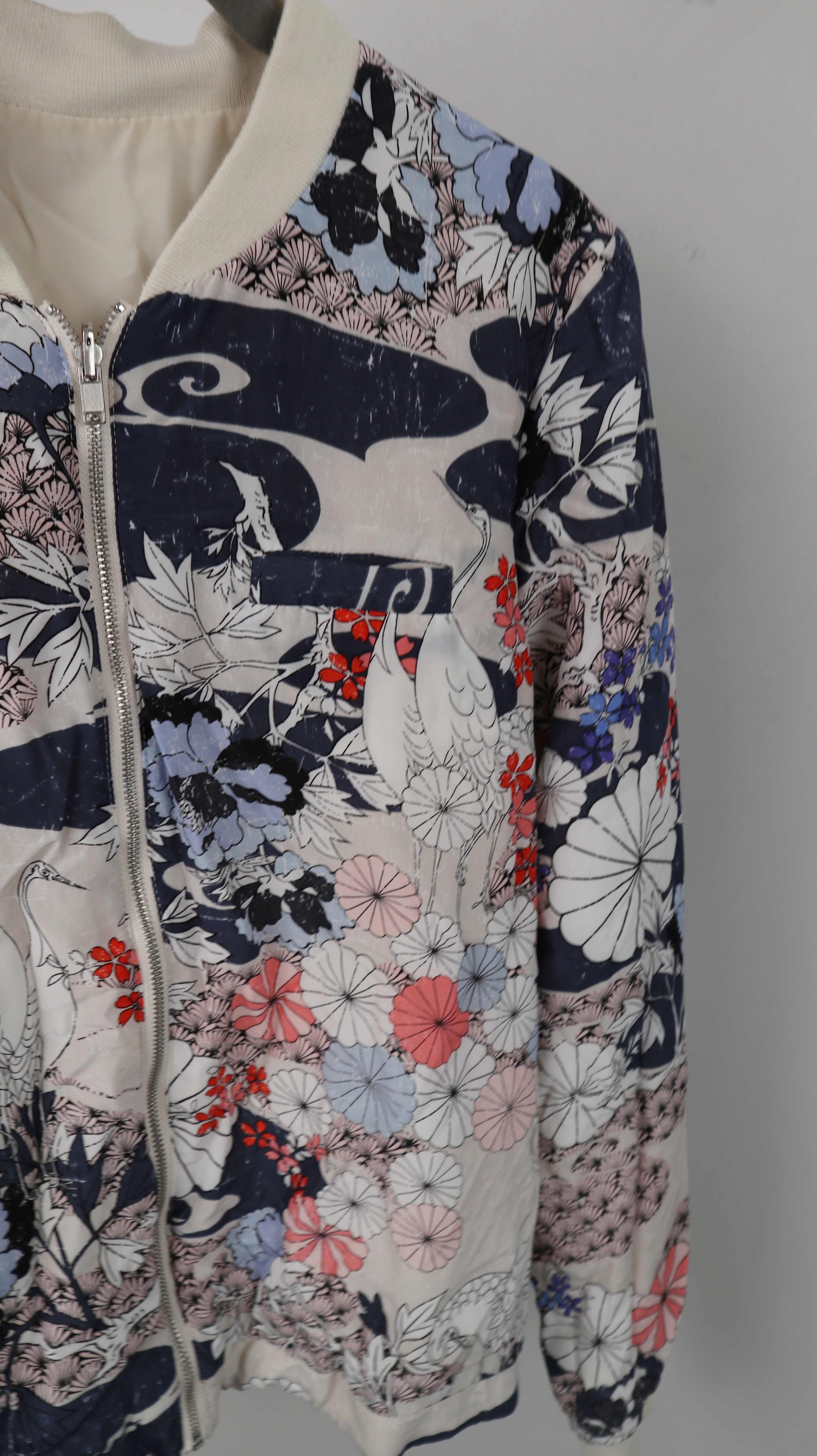 Vero Moda Blouson Jacke Bomberjacke 38 M asiatisch blau beige rosa