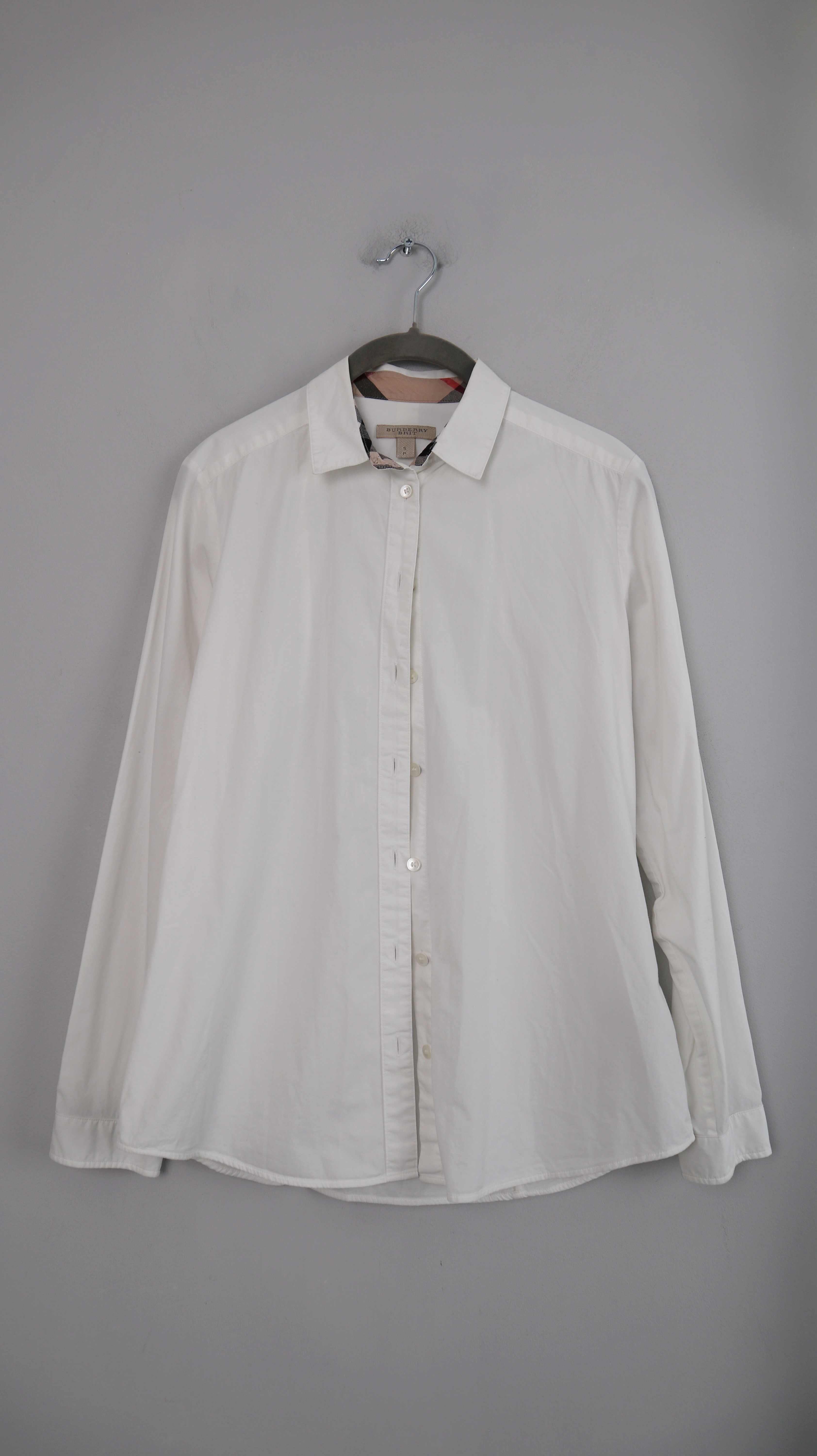 Burberry Bluse weiß Hemd 36 S basic einfarbig Shirt Oberteil