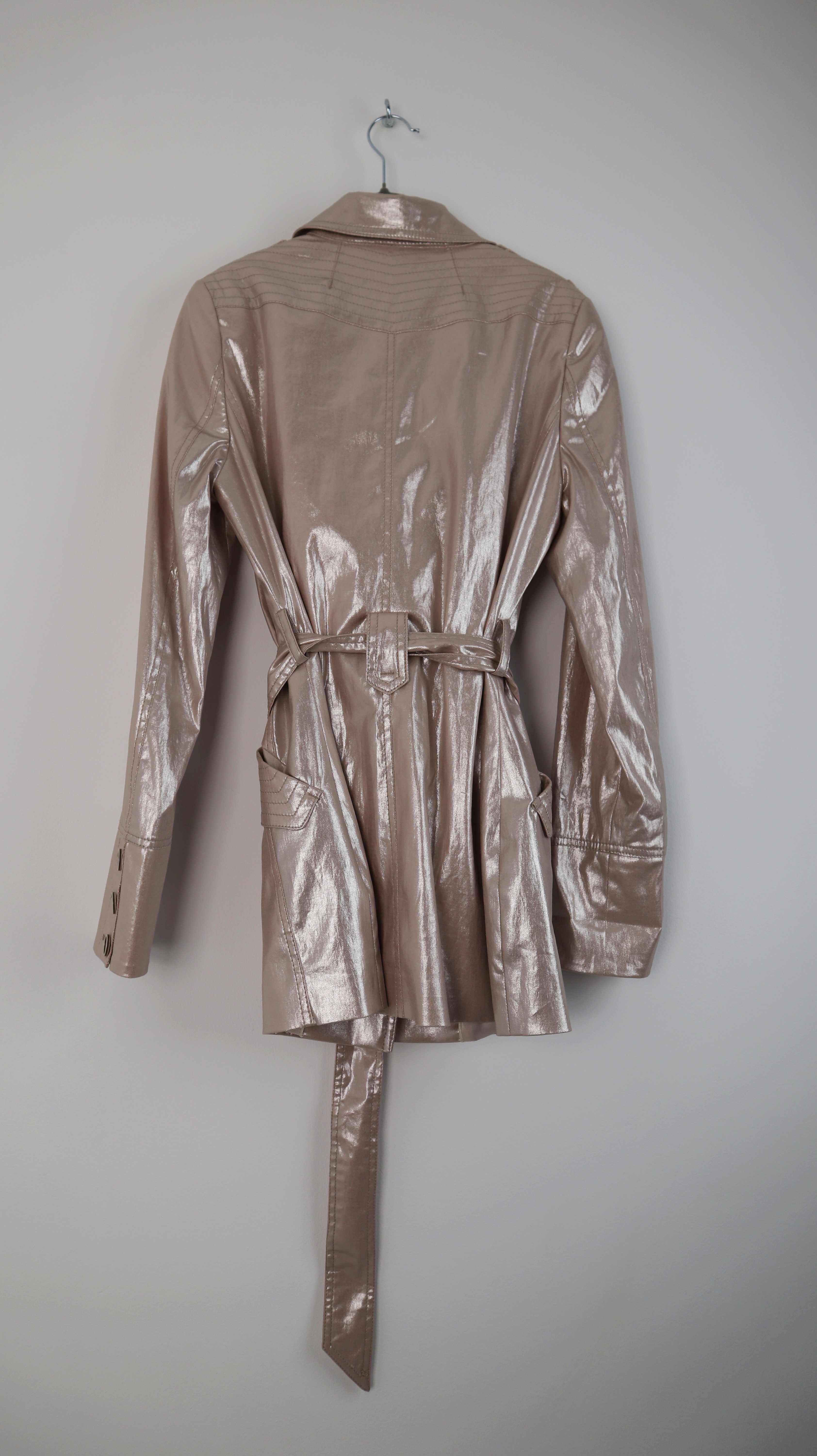 Maura by Claudia Sträter Jacke Trenchcoat Neu Rosa 36 S Metallic