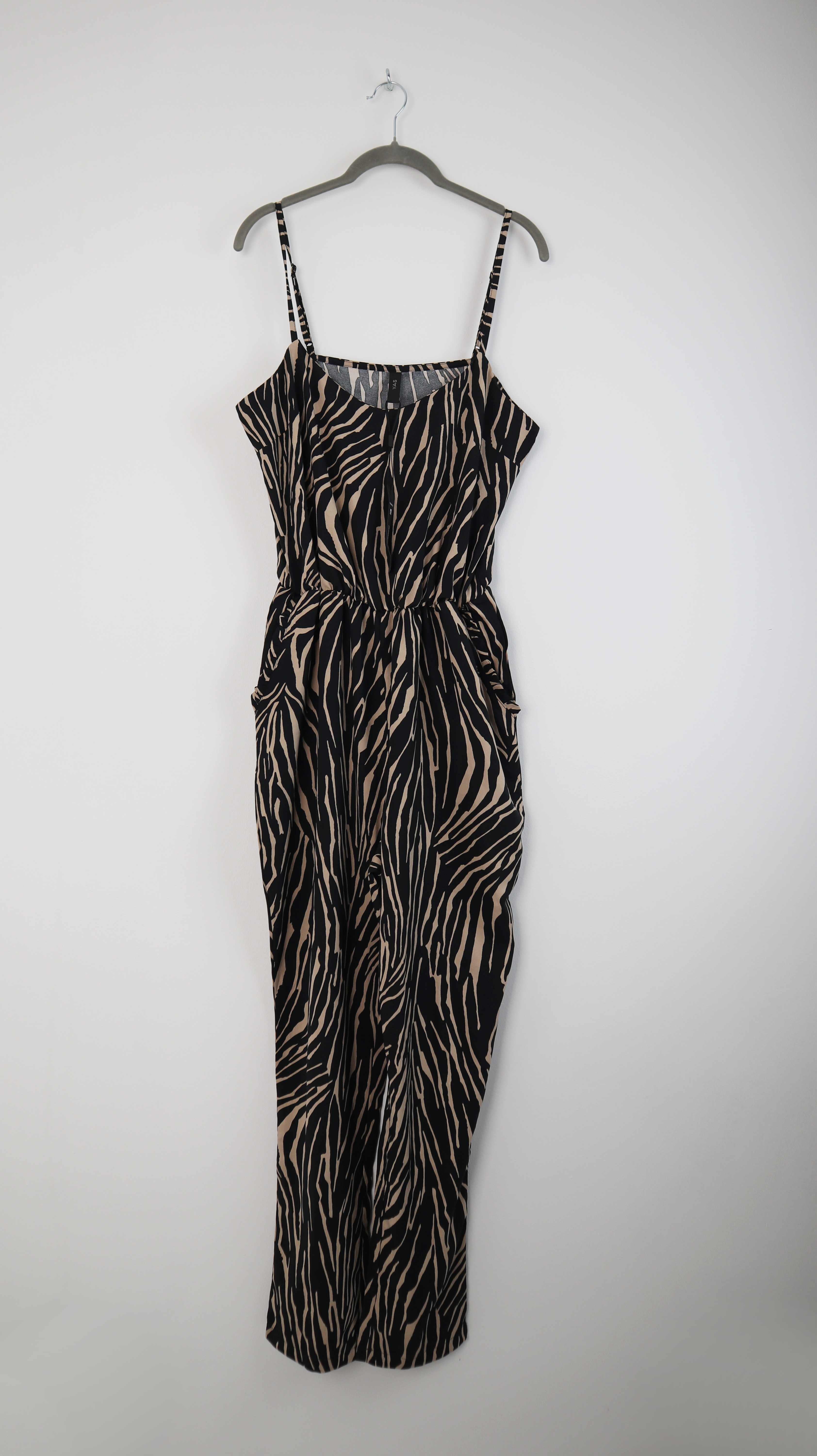 YAS Overall schwarz beige 40 L Neu Animalprint Zebra