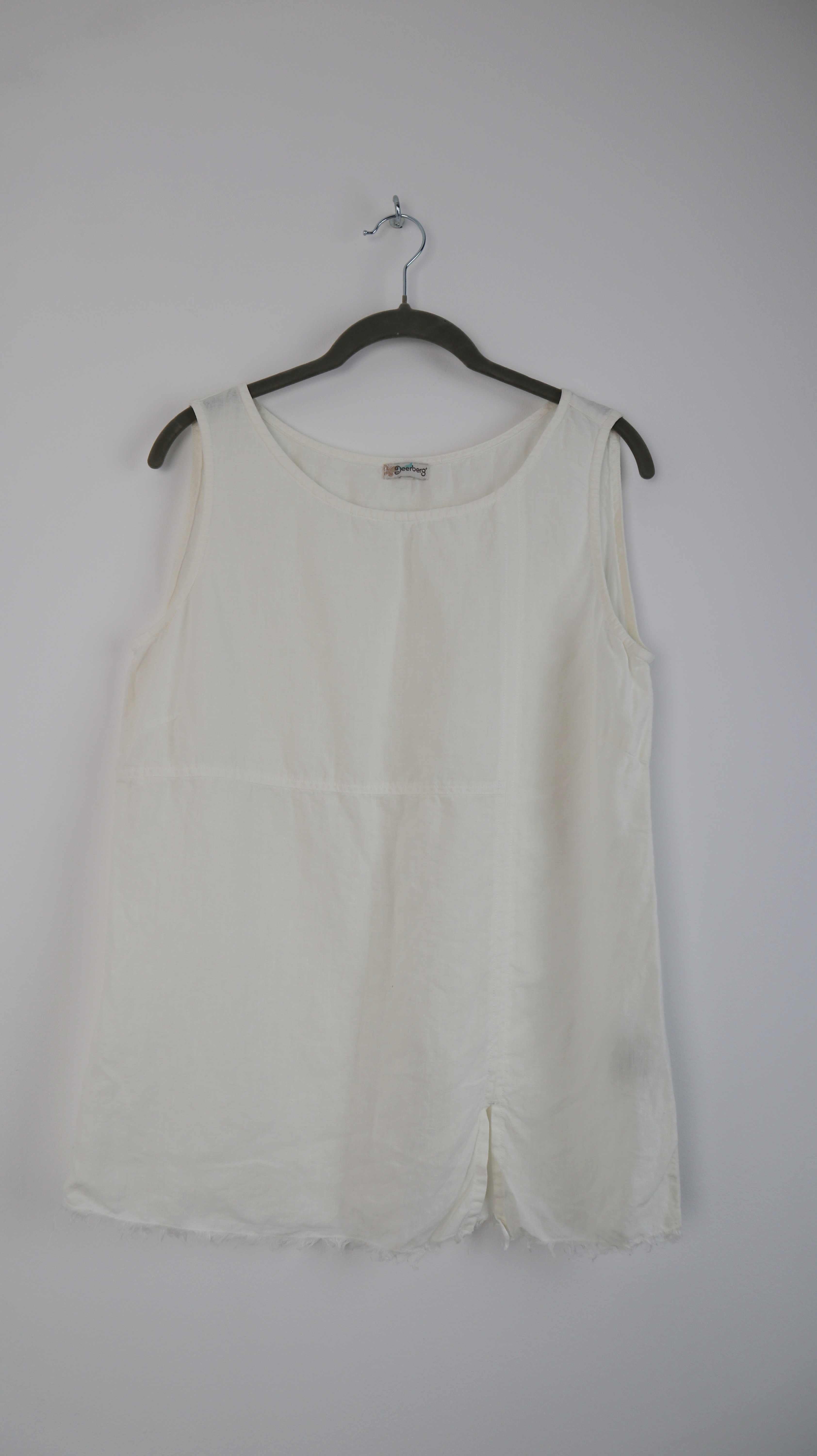 Deerberg Top Weiß Leinentop Leinen Tanktop basic 38 M