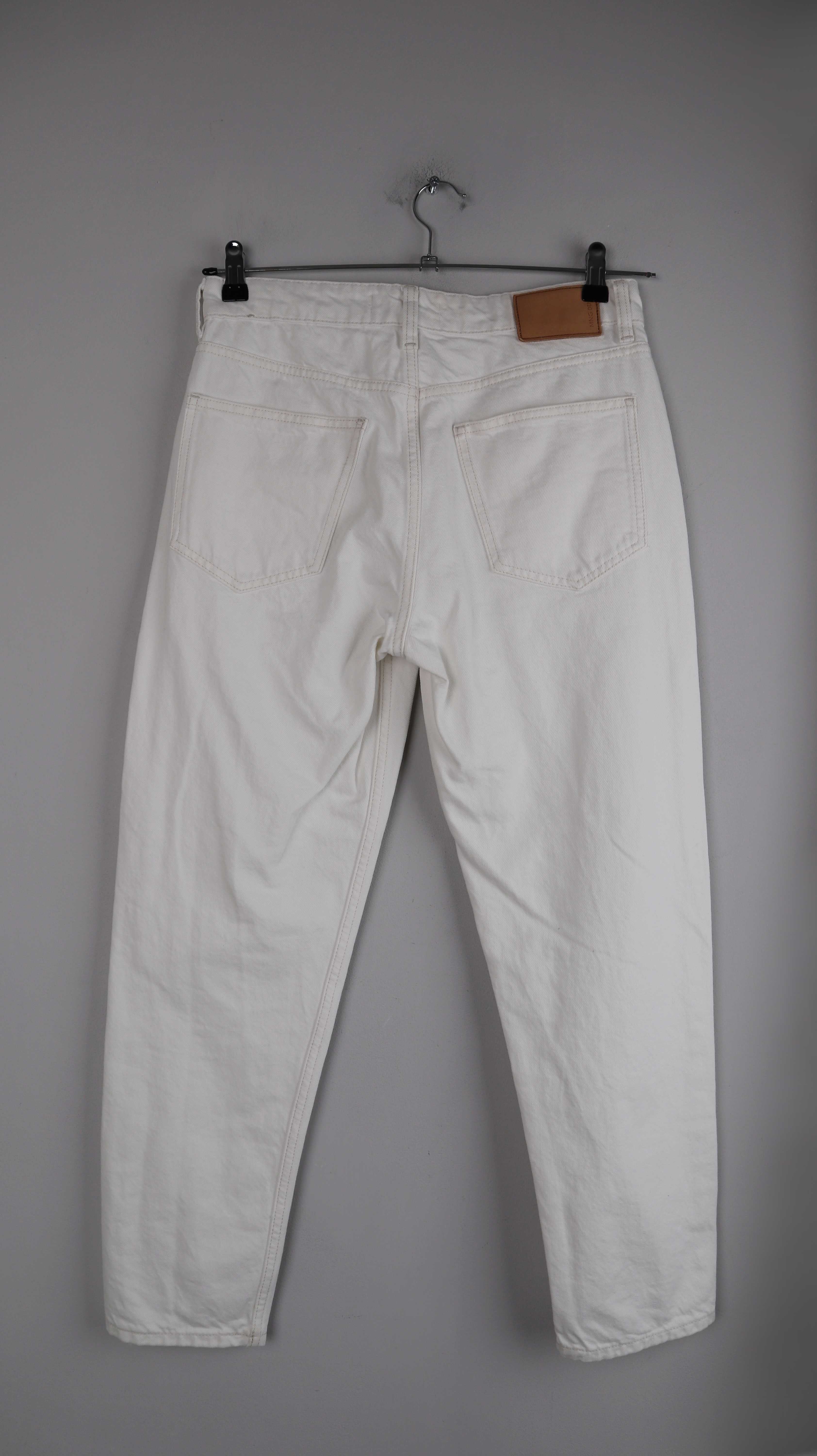 Mango Hose weiß 38 M Mom Jeans basic einfarbig