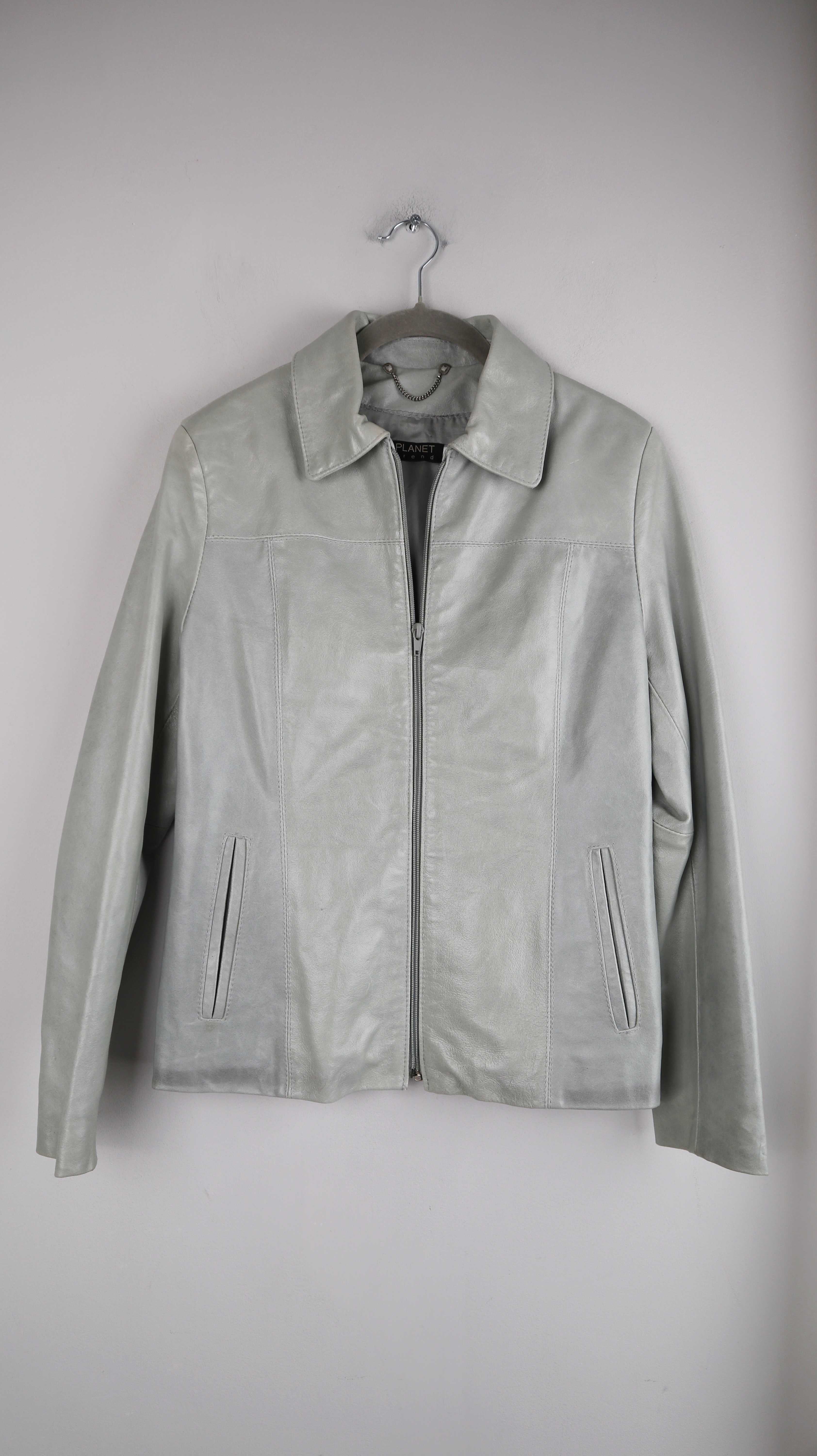 True Vintage Lederjacke Planet 38 M Mint Türkis Grün Leder