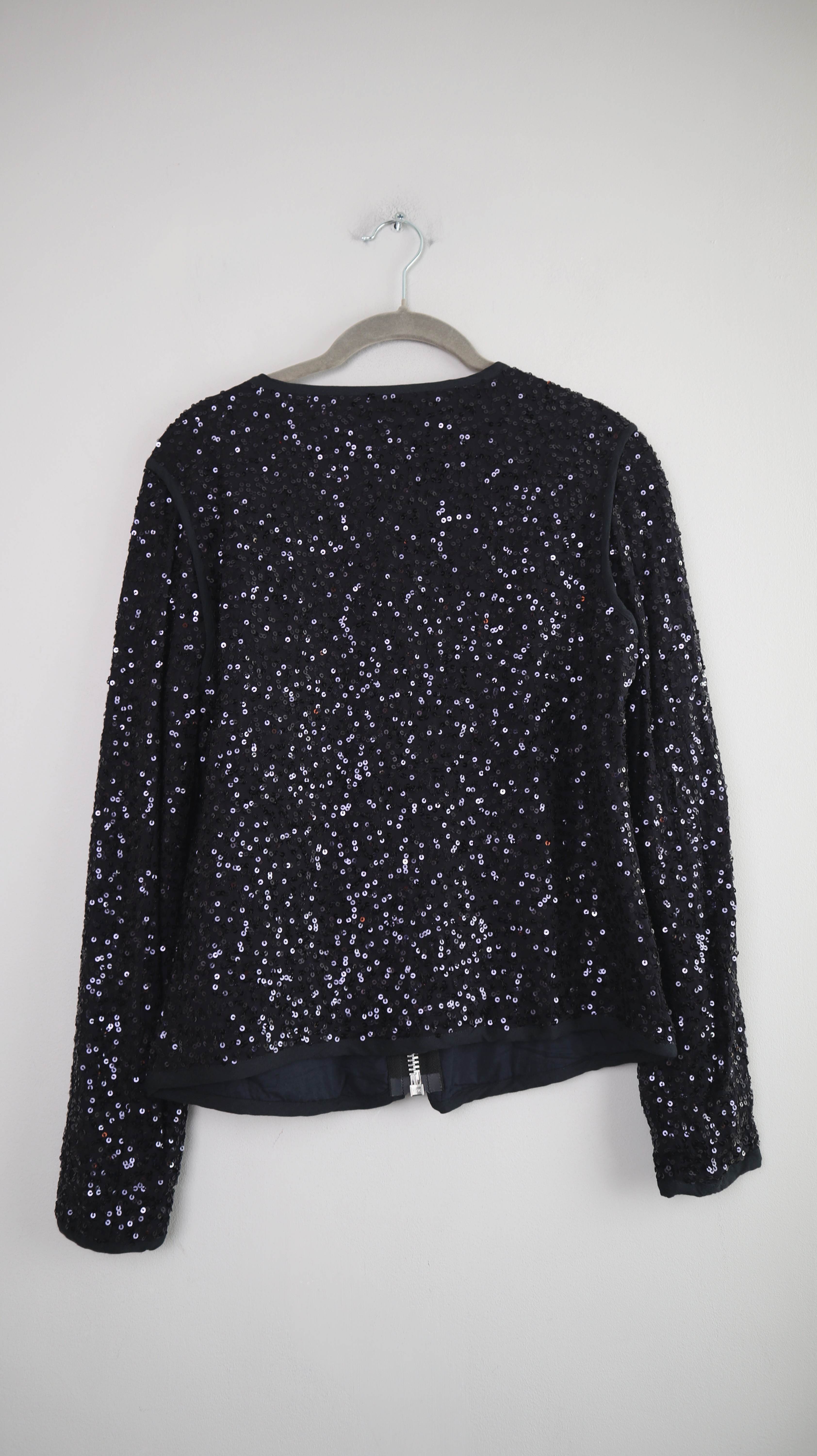 Closed Blazer schwarz Pailette Glitzer Pailettenblazer 38 M