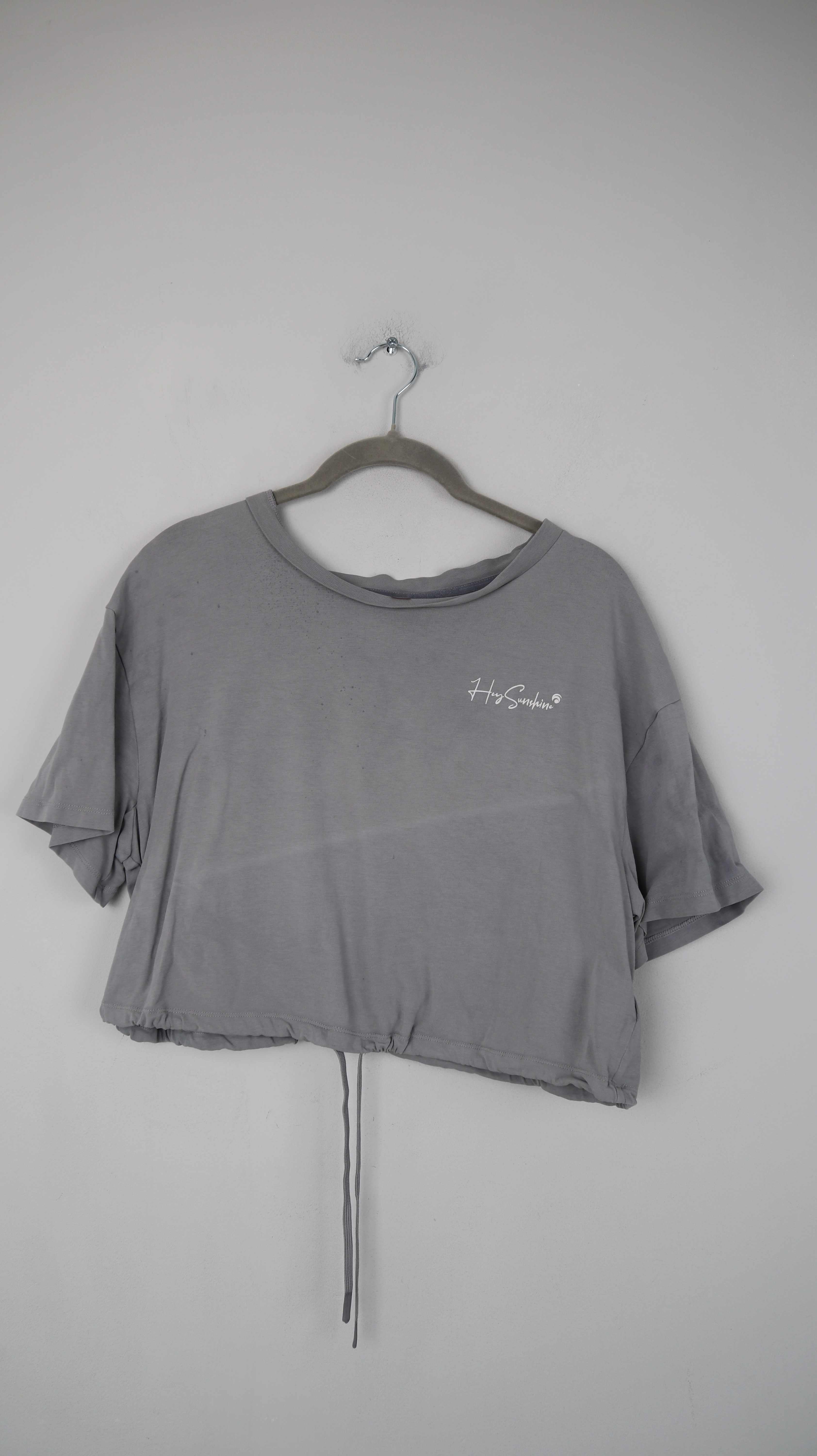 Oceans Apart Shirt Top Grau T-Shirt cropped Bauchfrei 38 M