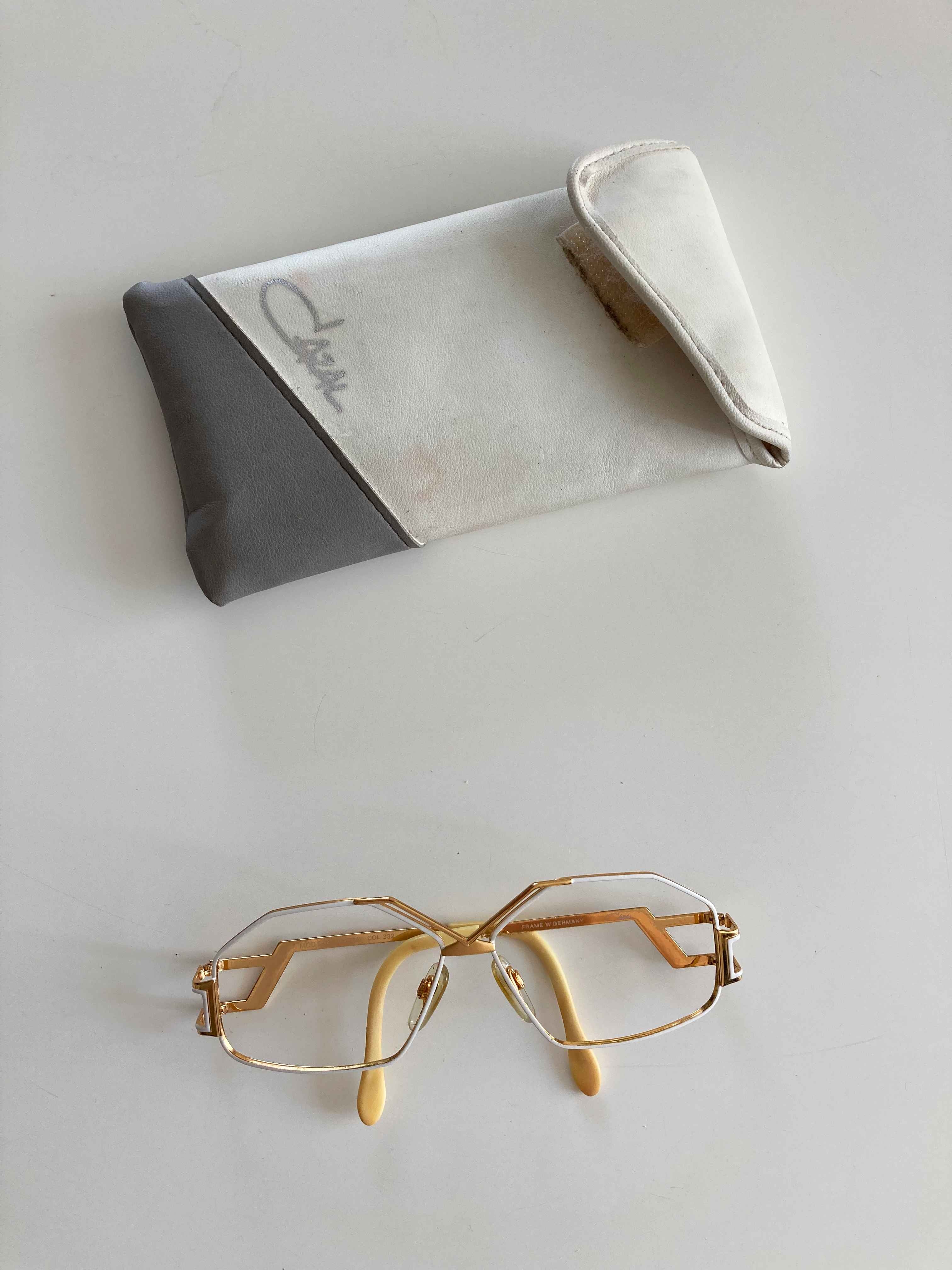 Cazal Brille Brillengestell Vintage rot weiß retro space age eckig