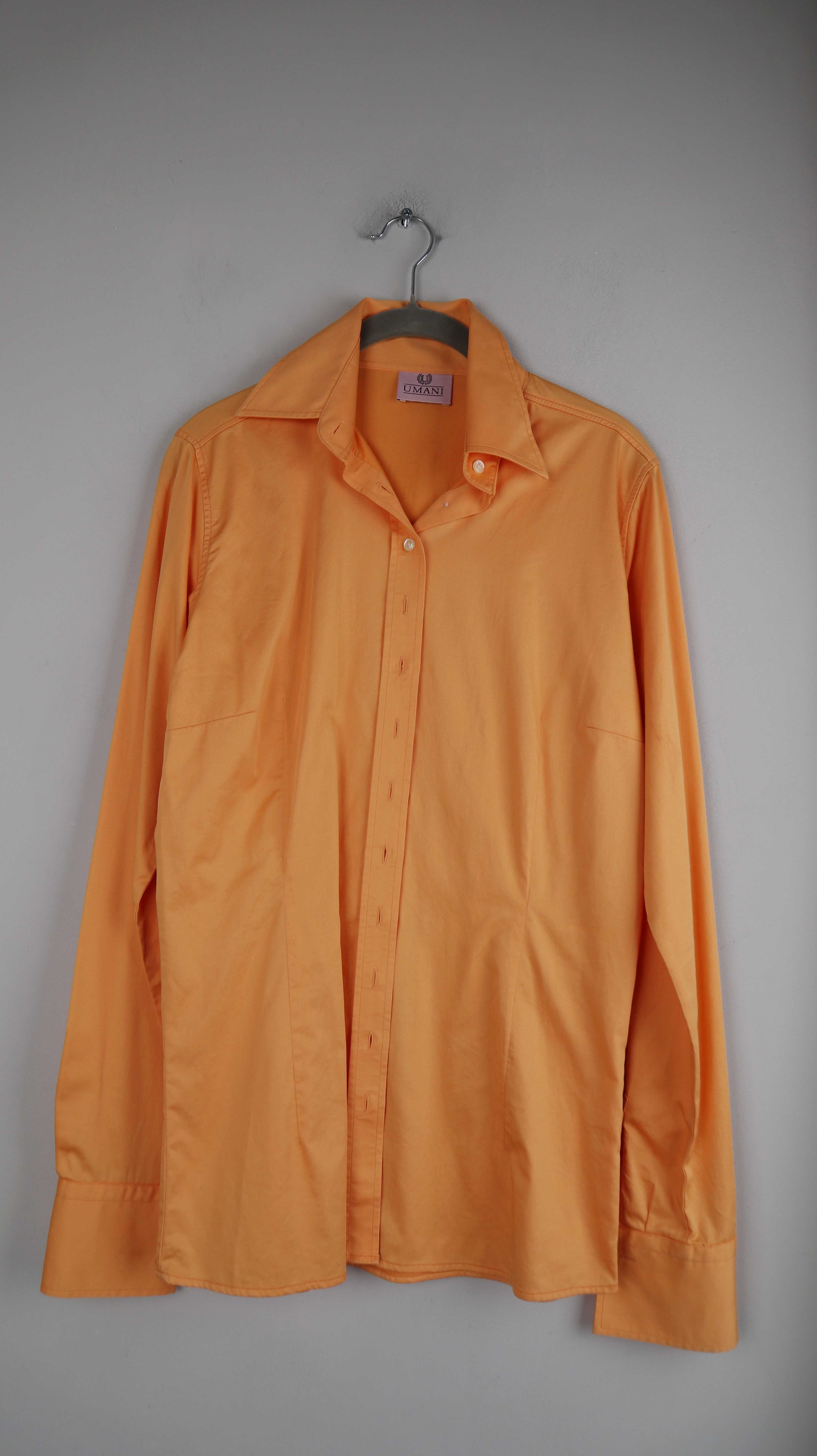 Umani Bluse Hemd Orange M L basic einfarbig Langärmlig