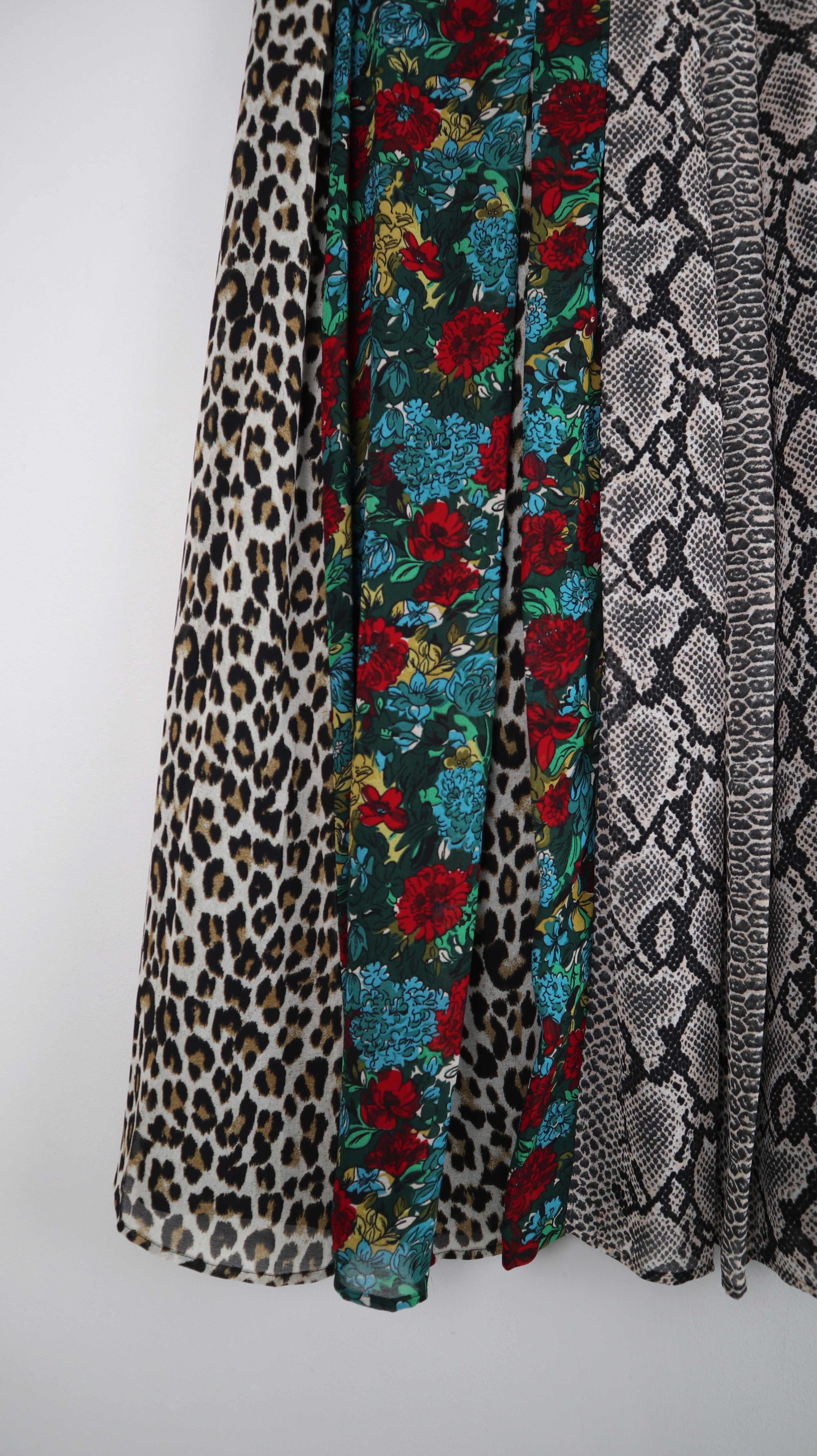 Claudie Pierlot Rock Maxi Maxirock 40 L Animalmuster Leo Leopardenmuster Blumen