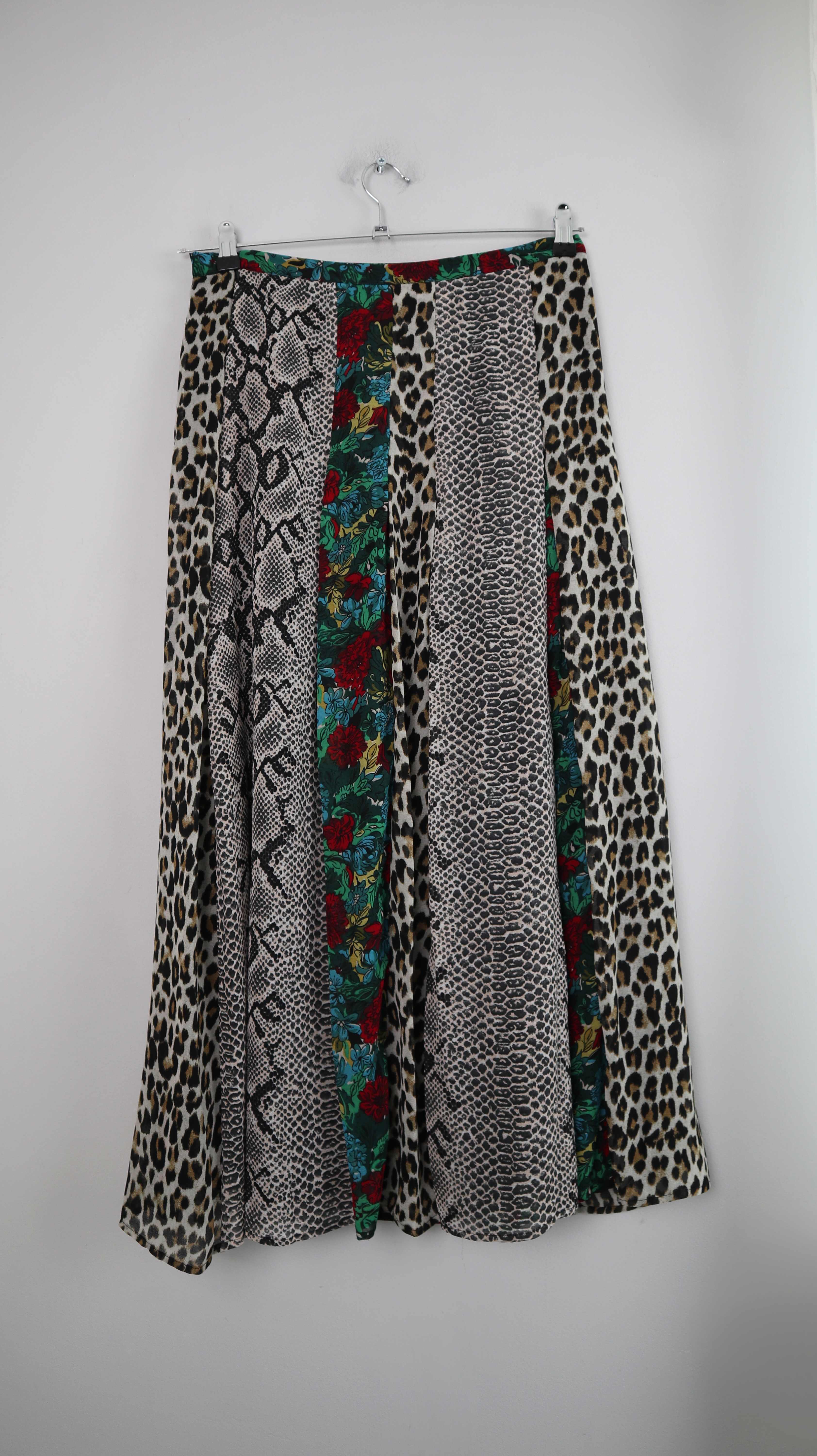 Claudie Pierlot Rock Maxi Maxirock 40 L Animalmuster Leo Leopardenmuster Blumen