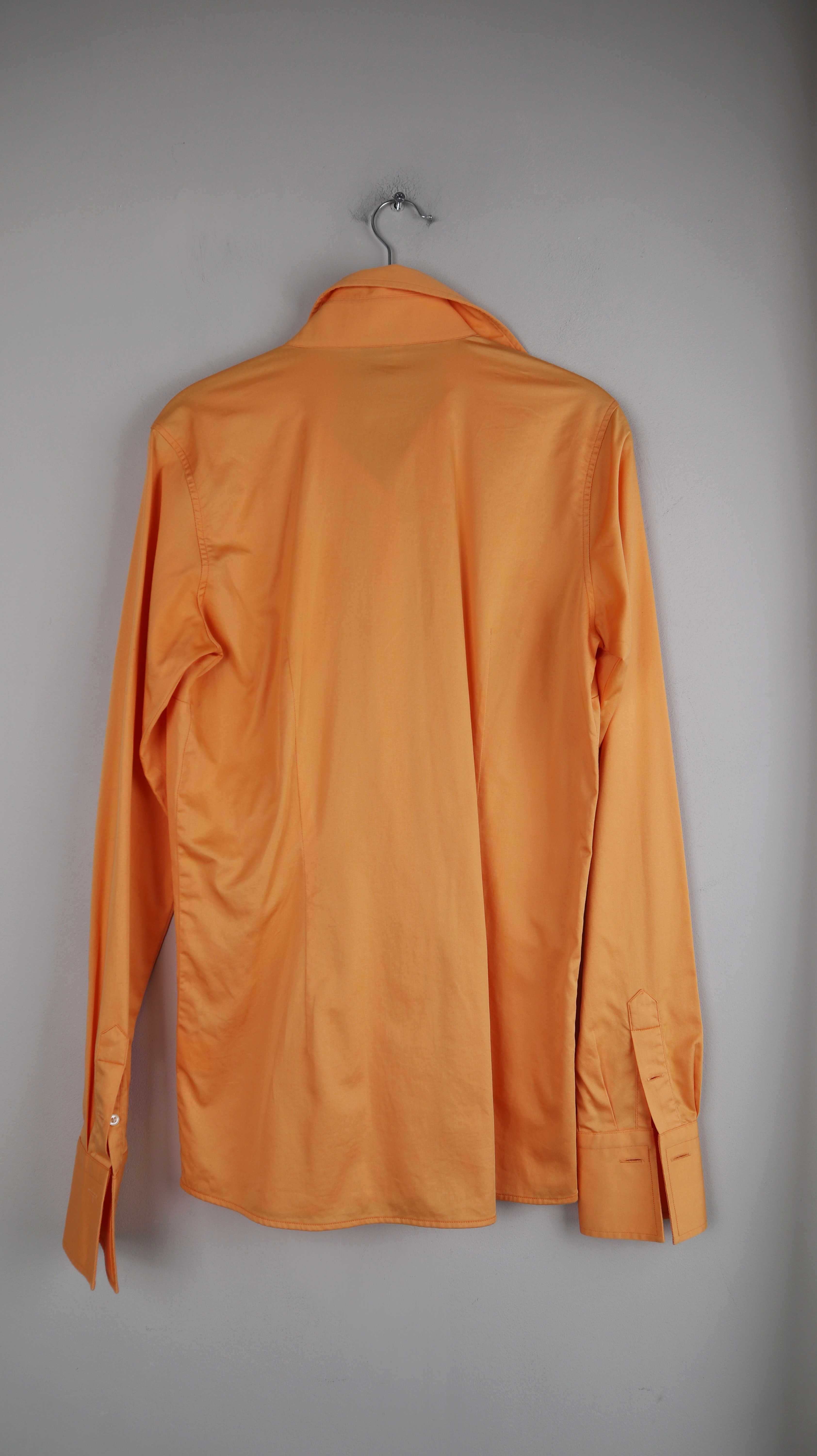 Umani Bluse Hemd Orange M L basic einfarbig Langärmlig