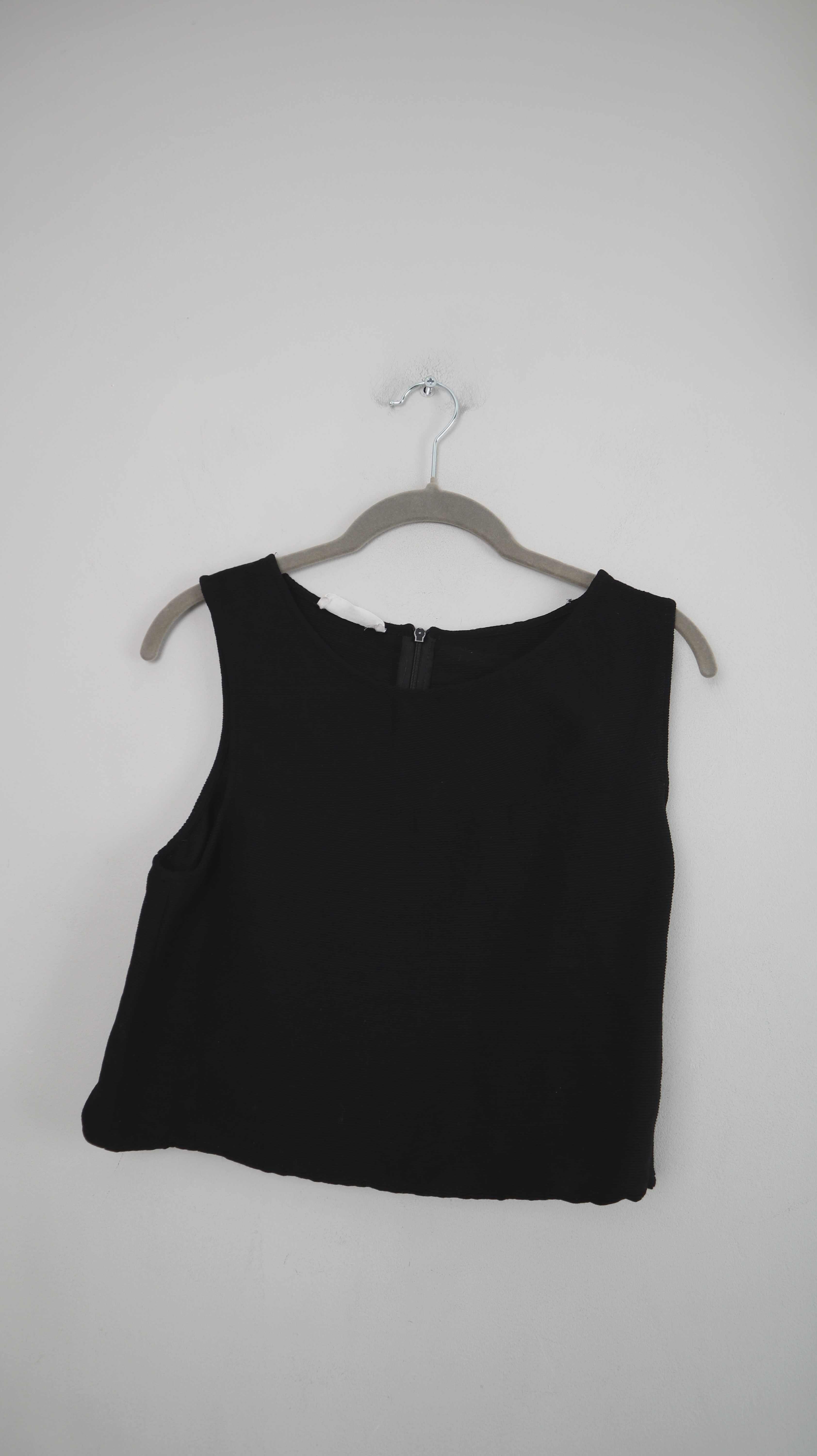 Mango Top schwarz 36 S basic crop Oberteil kurz