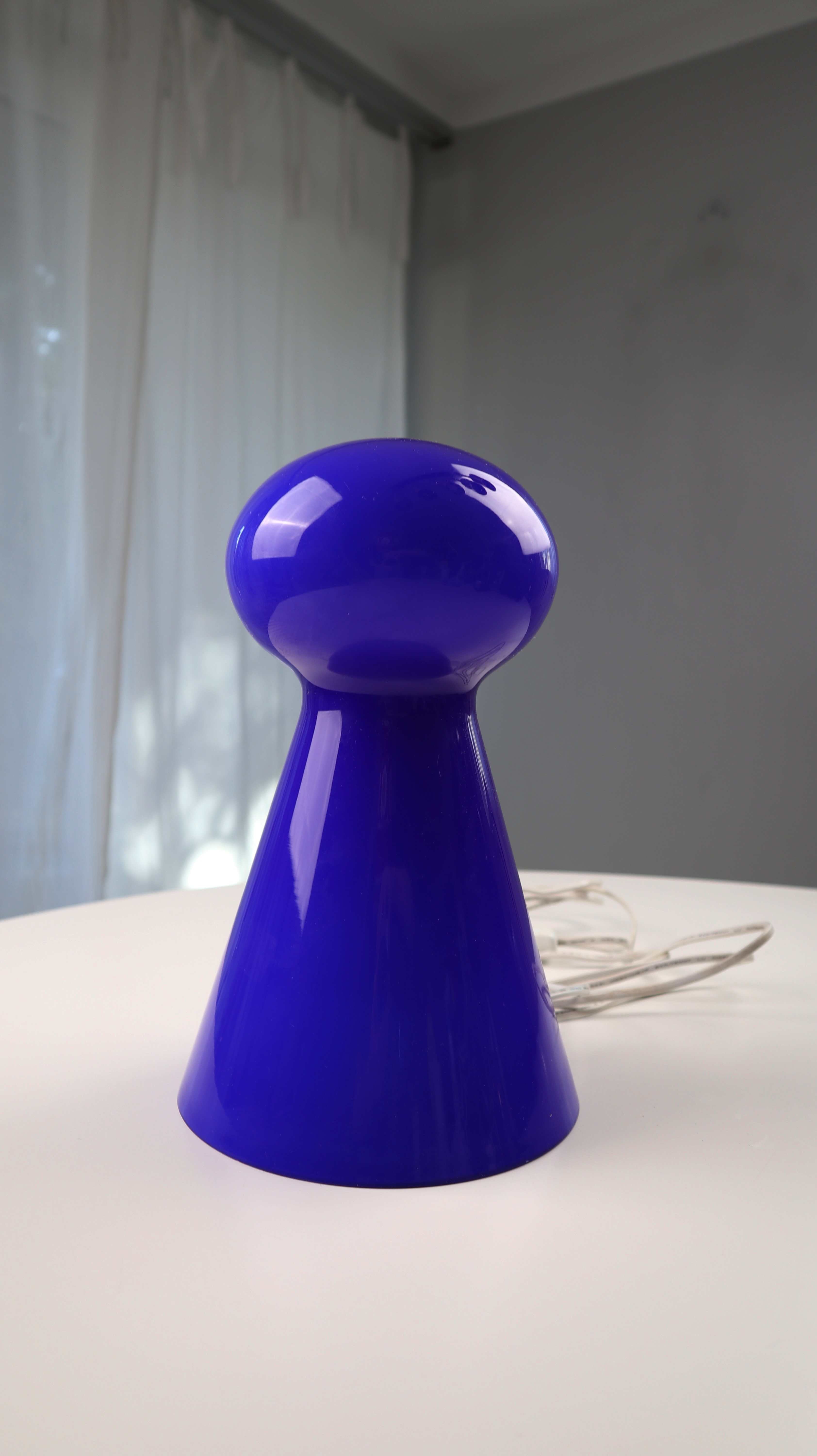 Kegelförmige Vintage Tischlampe Blau Dunkelblau Leuchte Kobaltblau