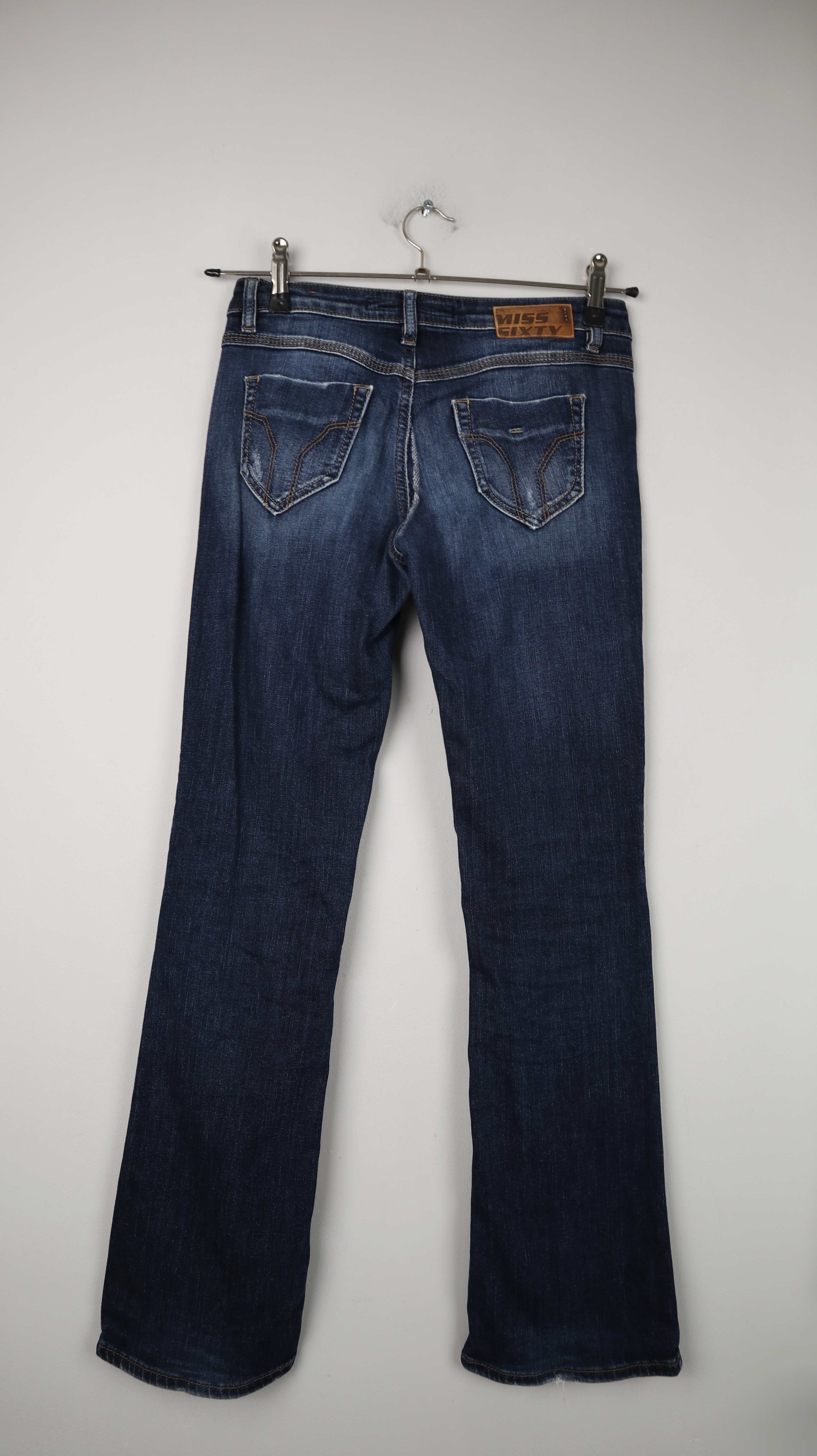 Miss Sixty Jeans Hose 27 denim blau straight fit 36 S dunkelblau ripped