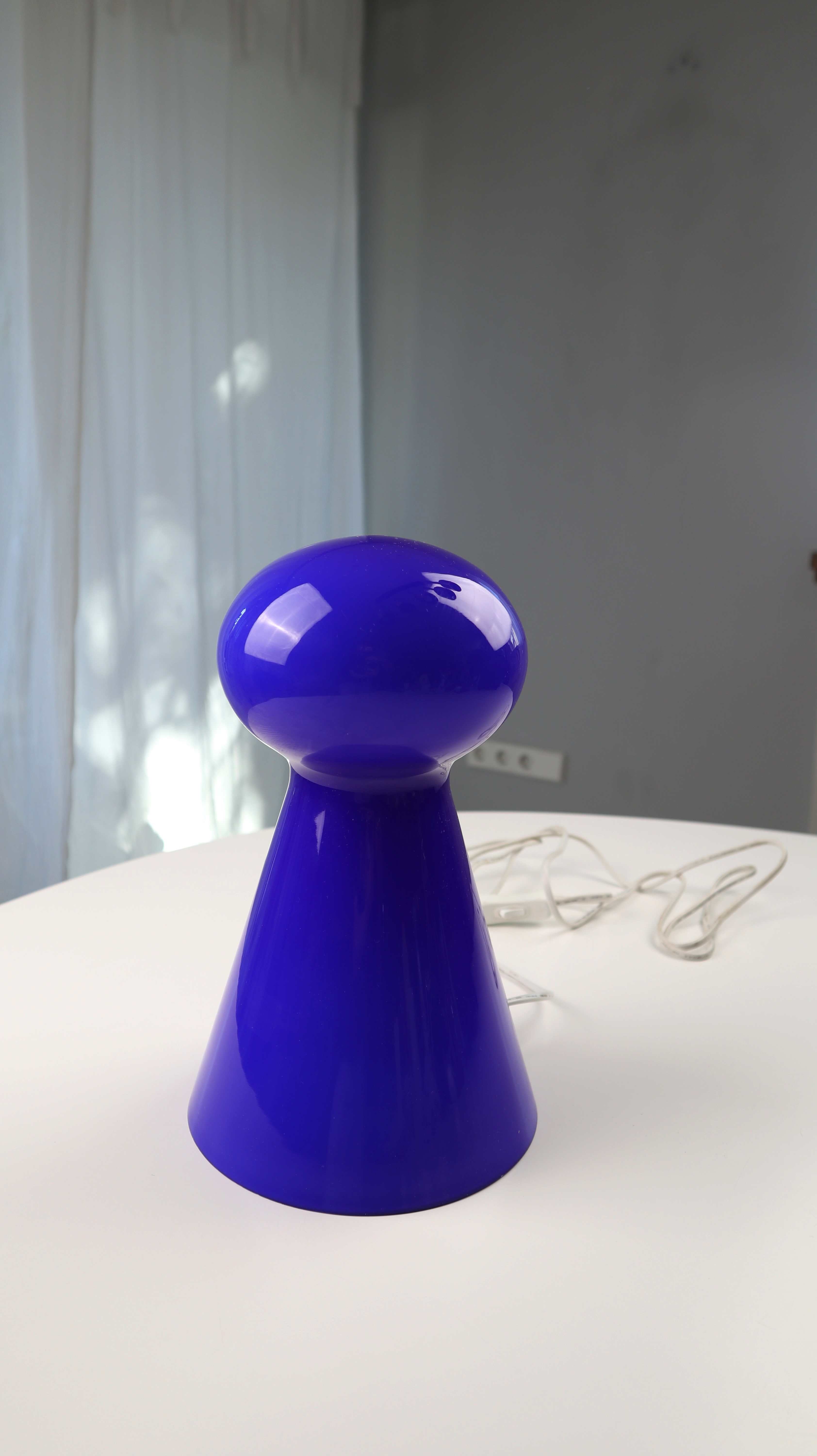 Kegelförmige Vintage Tischlampe Blau Dunkelblau Leuchte Kobaltblau