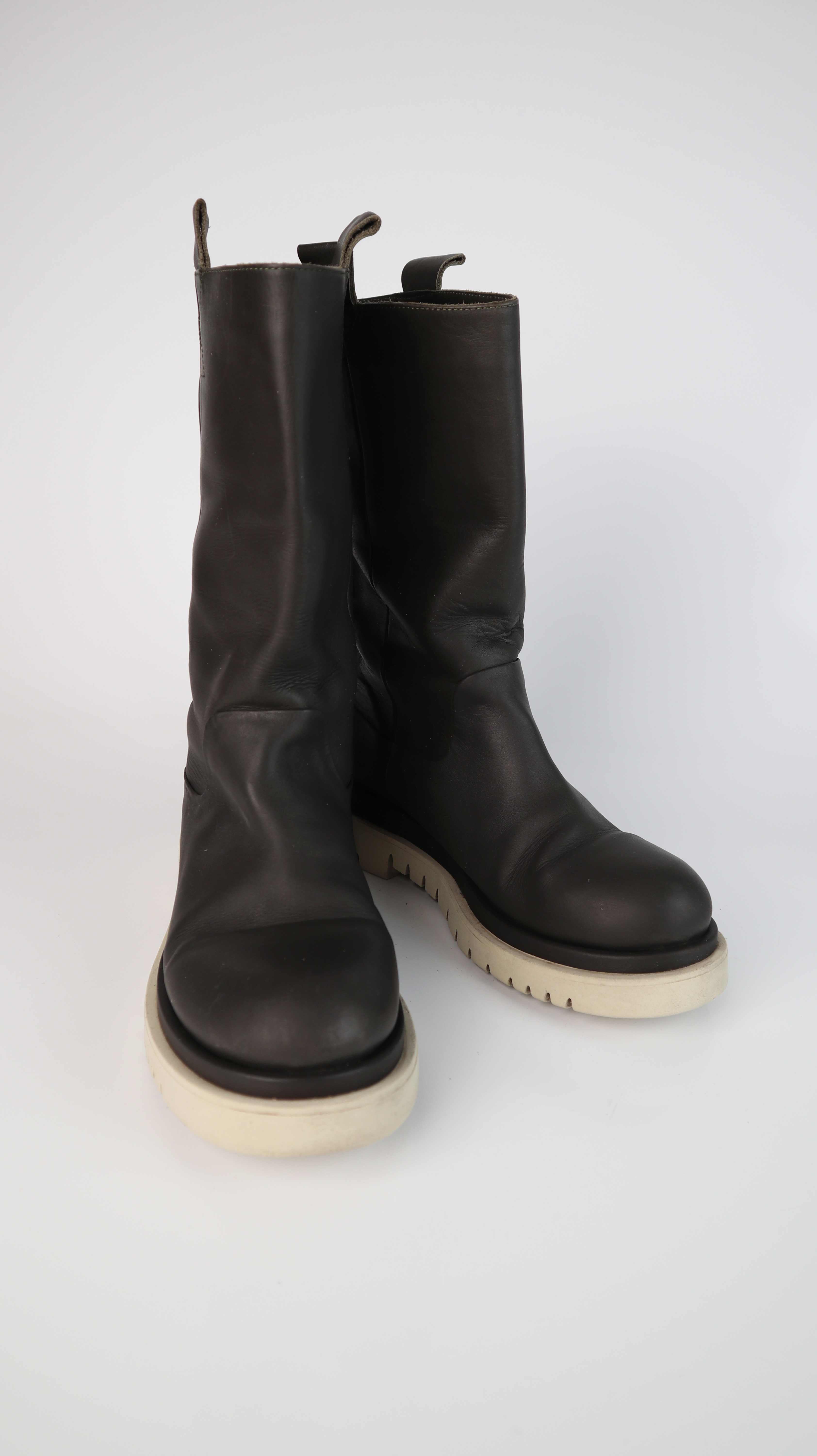 Stiefel Stiefeletten braun Leder 39 Lederstiefel dunkelgrau
