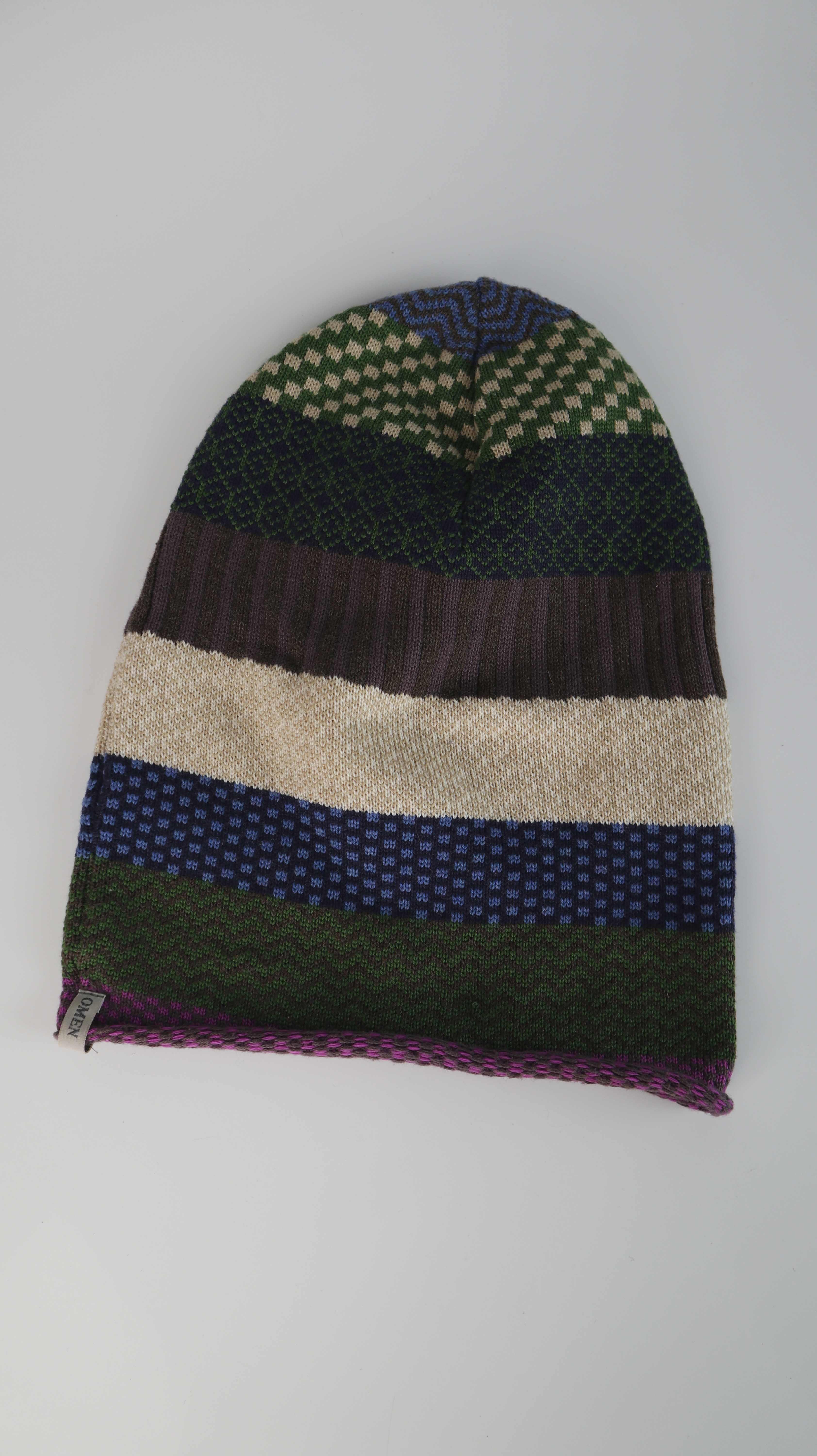 OMEN Mütze Wollmütze bunt gestrickt Beanie gestreift Streifenmütze