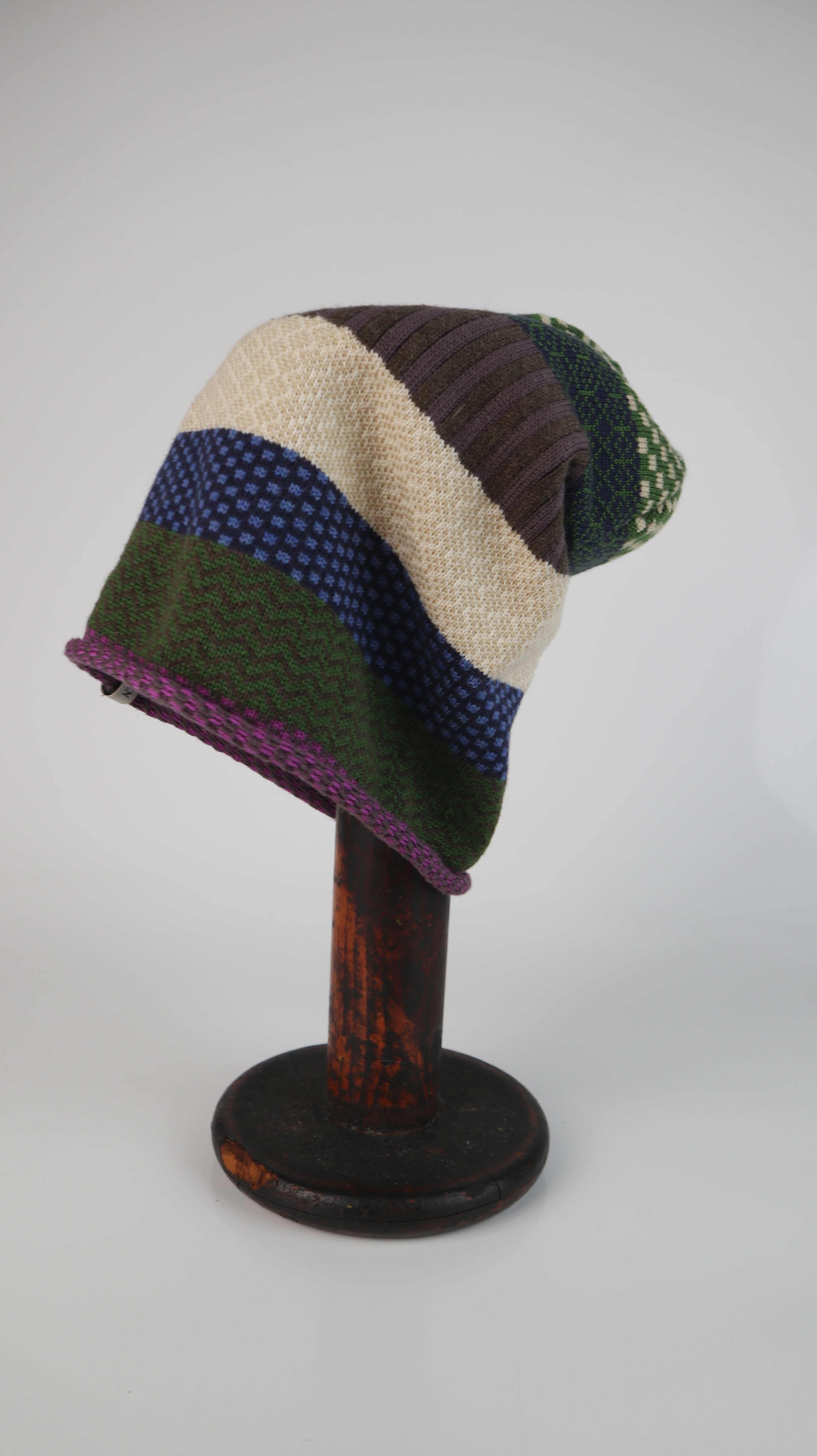OMEN Mütze Wollmütze bunt gestrickt Beanie gestreift Streifenmütze