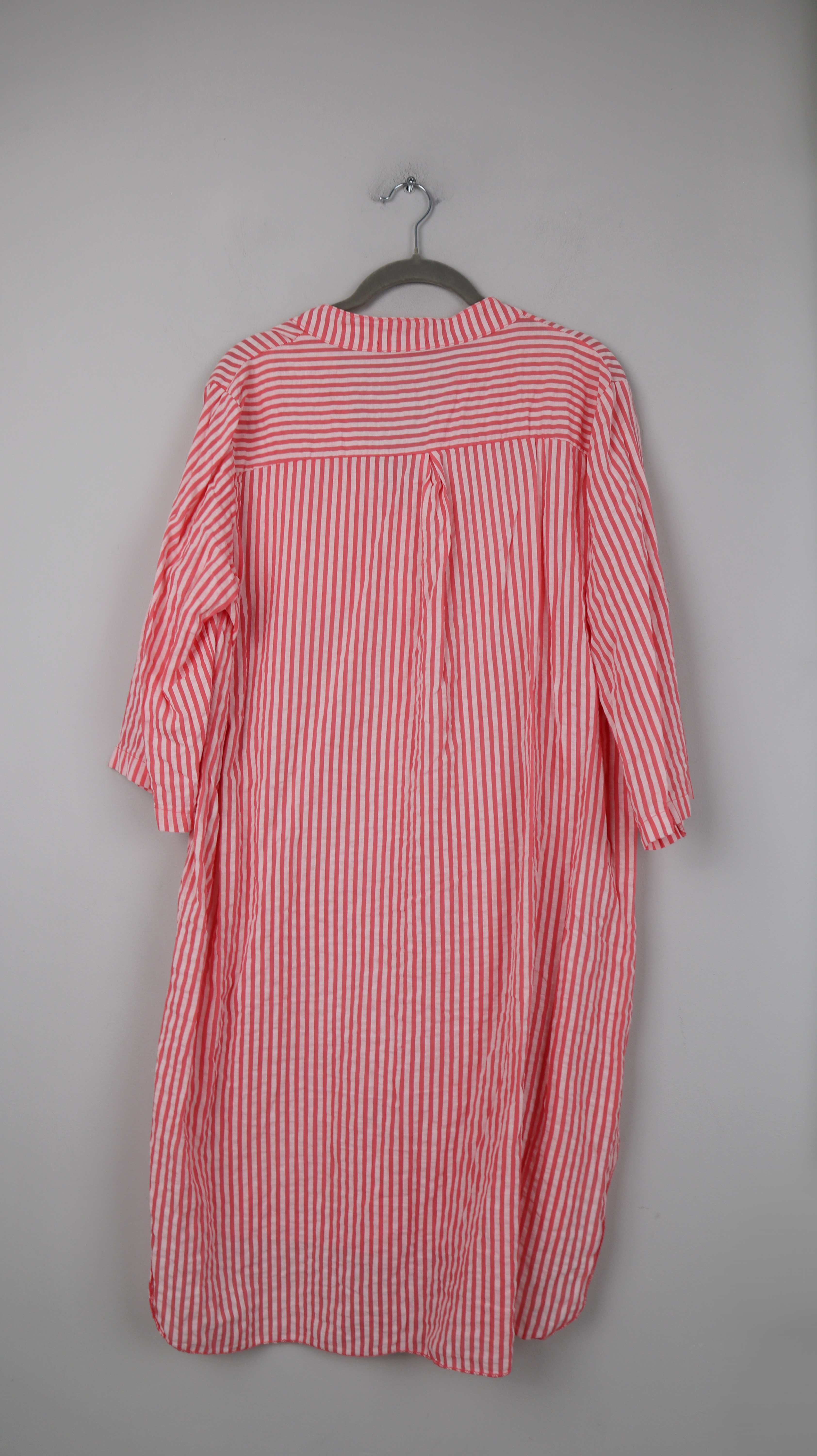 Zwillingsherz Bluse Hemd Shirt lang pink gestreift Streifenhemd 40 L