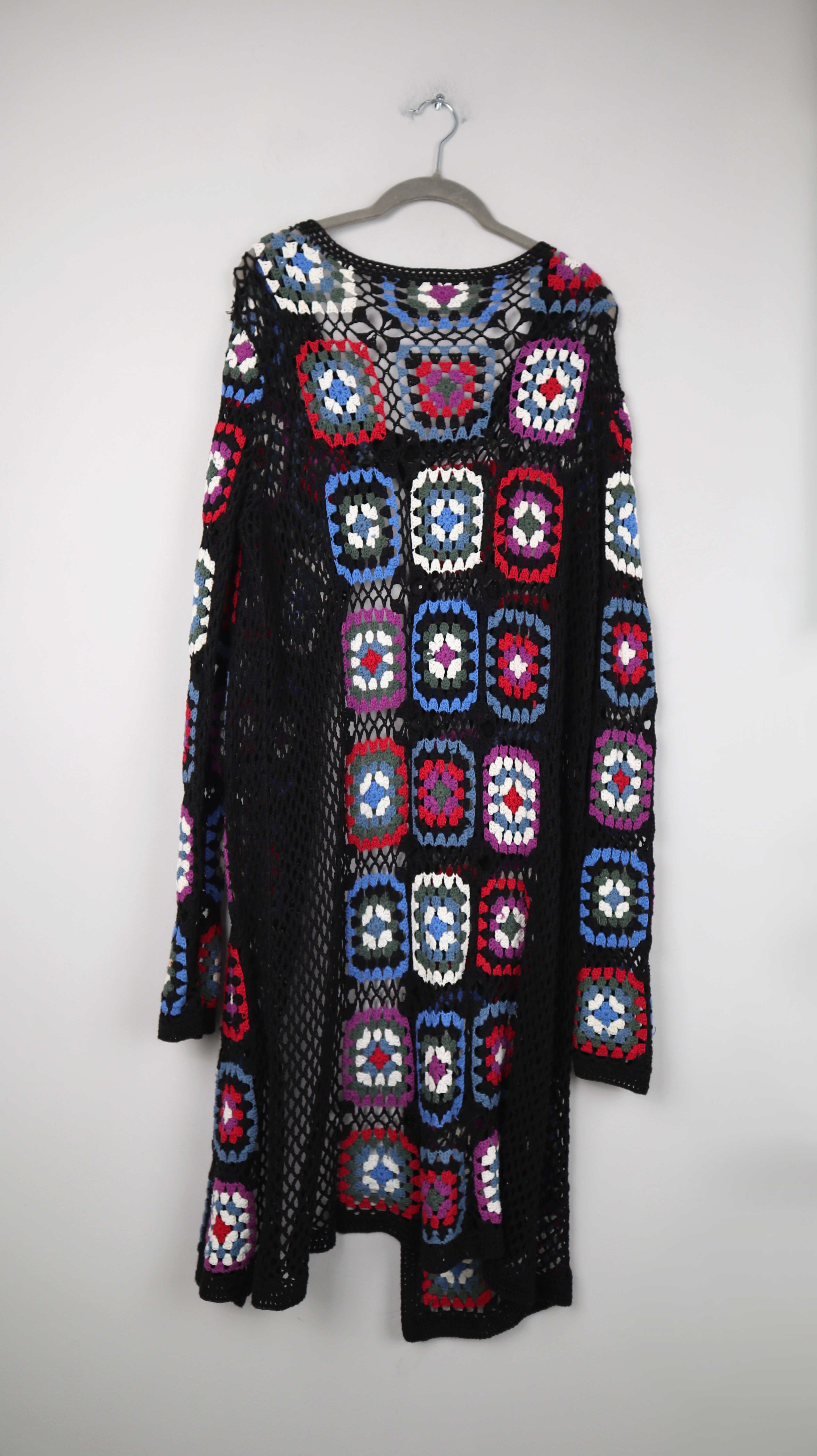 Deerberg Strickjacke schwarz 38 M Granny Style Kaleidoskope Schwarz rot