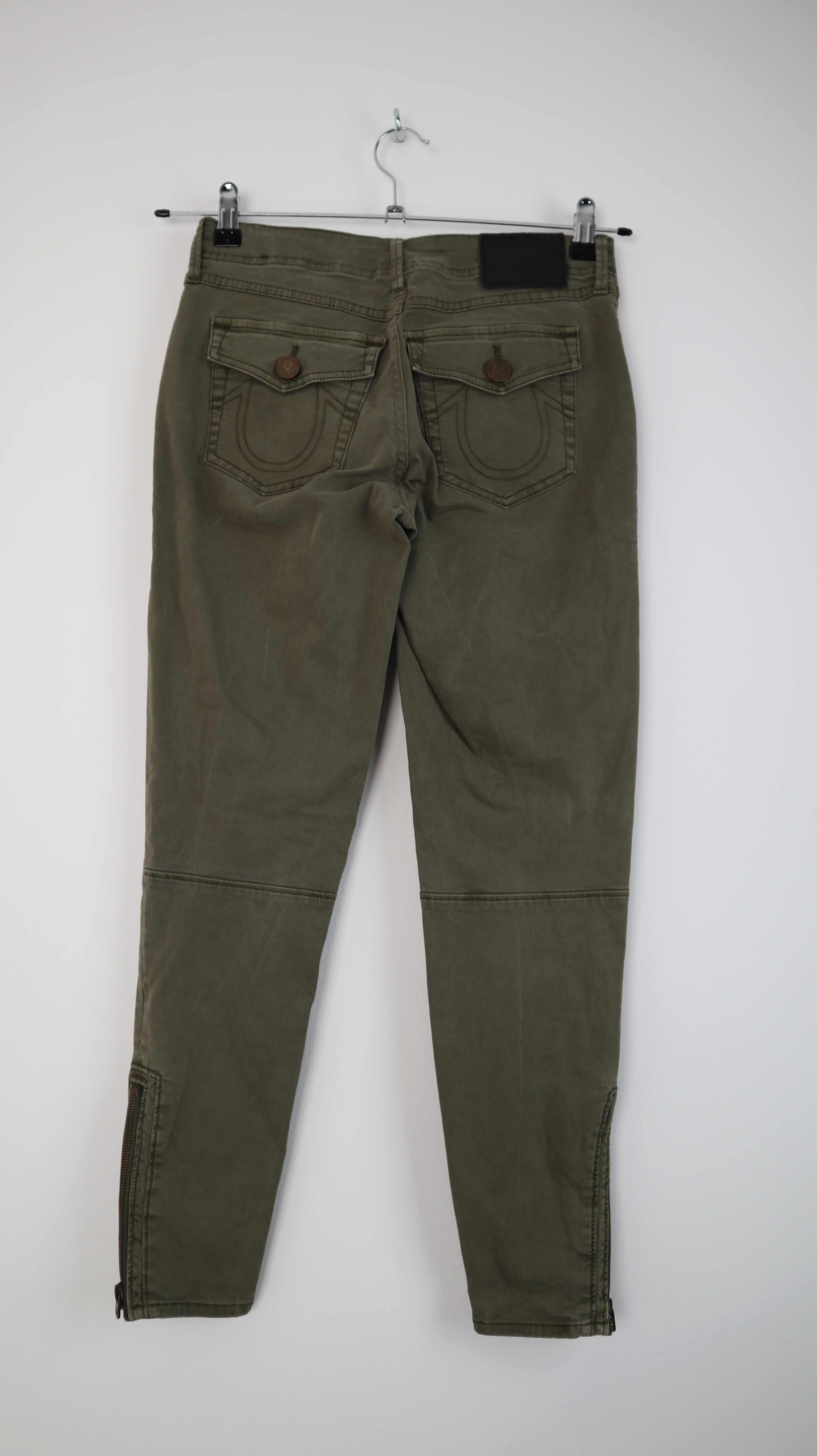 True Religion mid rise super skinny Hose grün 36 S khaki Chino