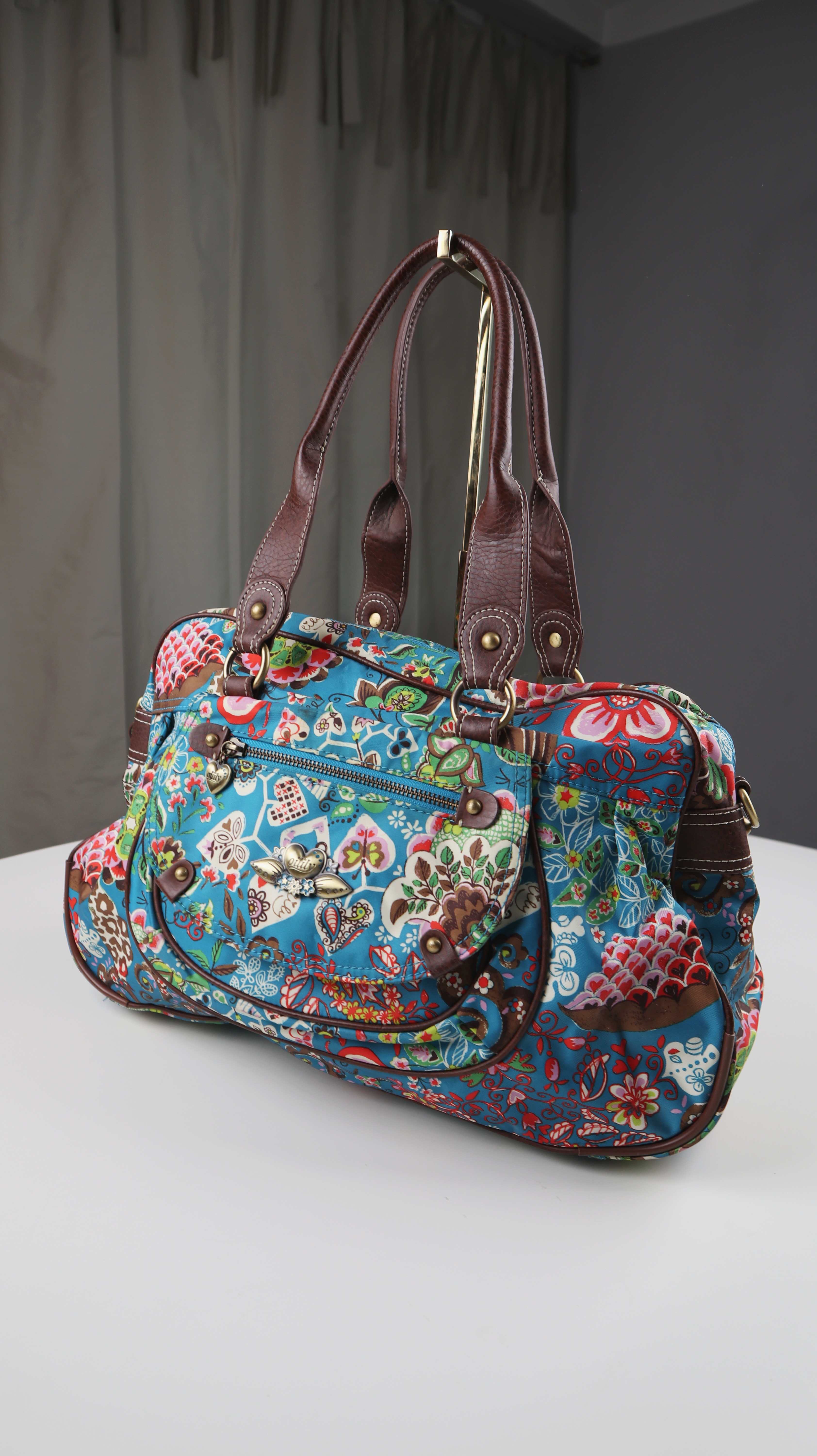 Oilily Tasche Weekender Blau Reisetasche Türkis Blumenmuster